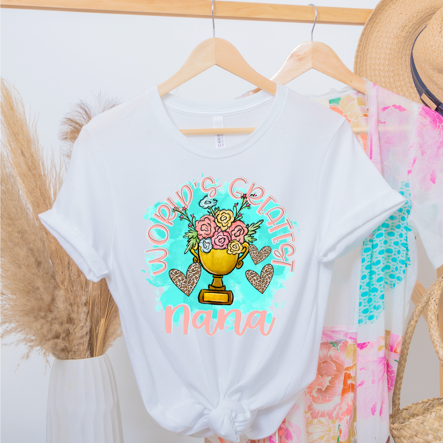World’s Greatest (Insert Name) Floral And Leopard Heart -DTF