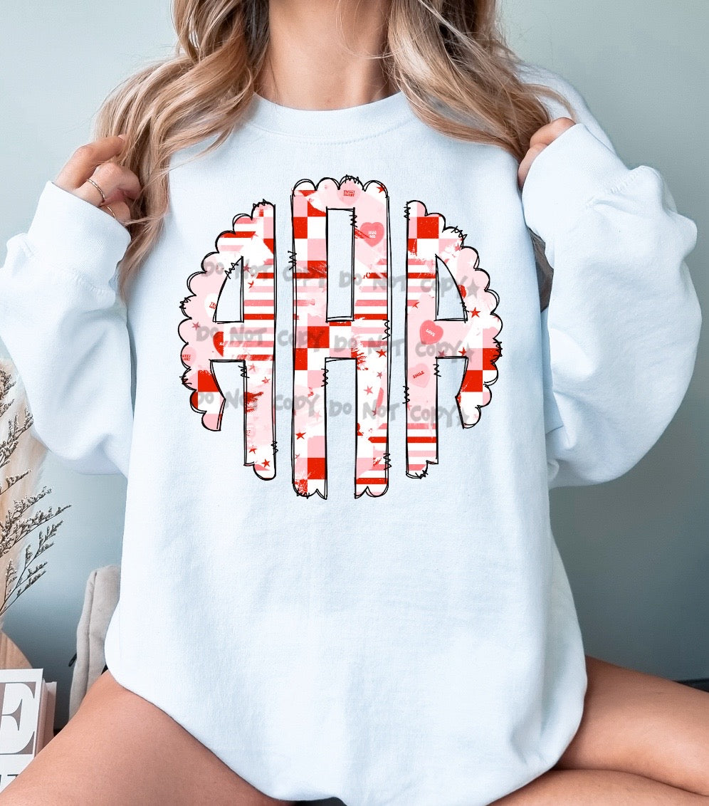 Valentine checkered Monogram -DTF