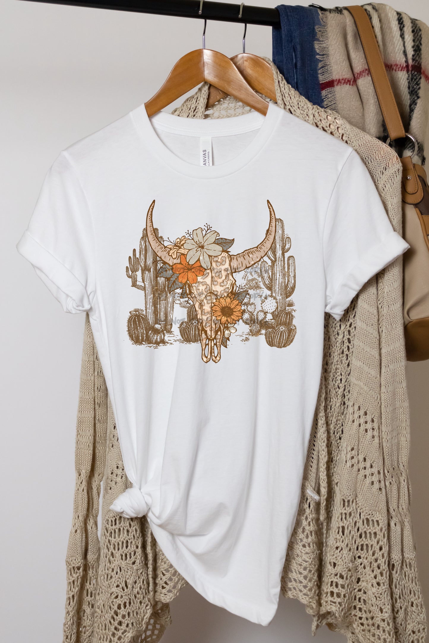 Cow skull with desert scene-DTF