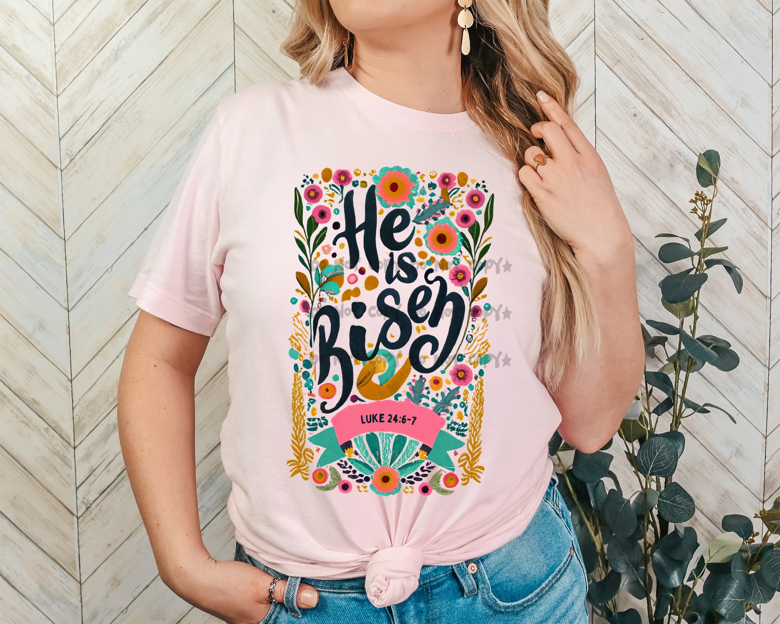 He Is Risen Floral Graphic Tee