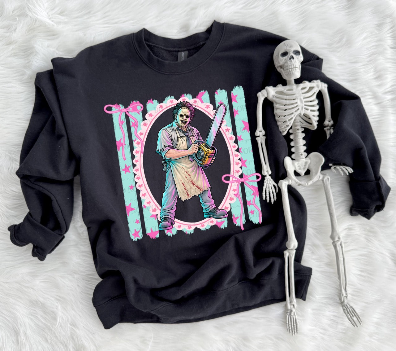 Preppy horror leather face-DTF&UV