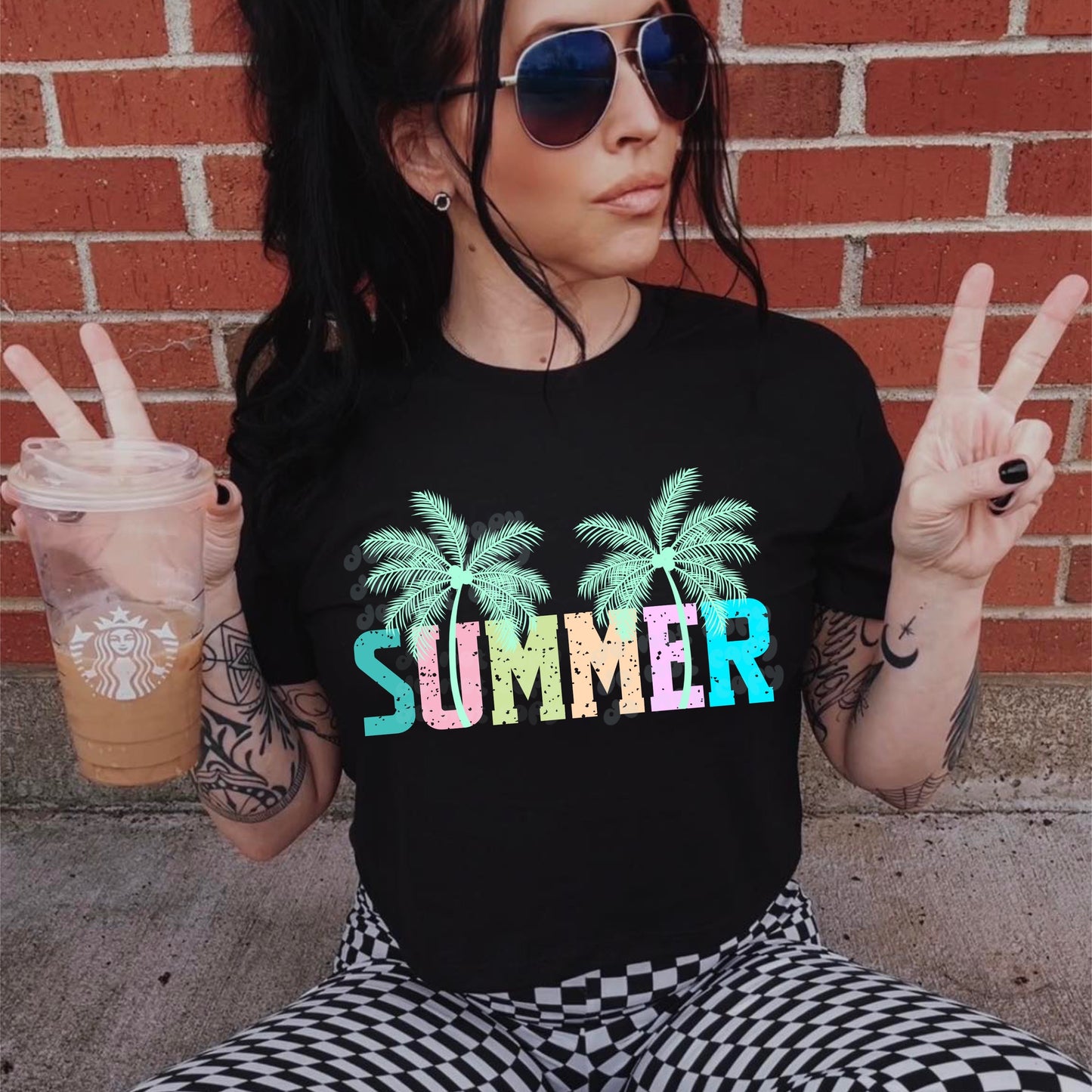 Summer Pastel Palm Trees - DTF