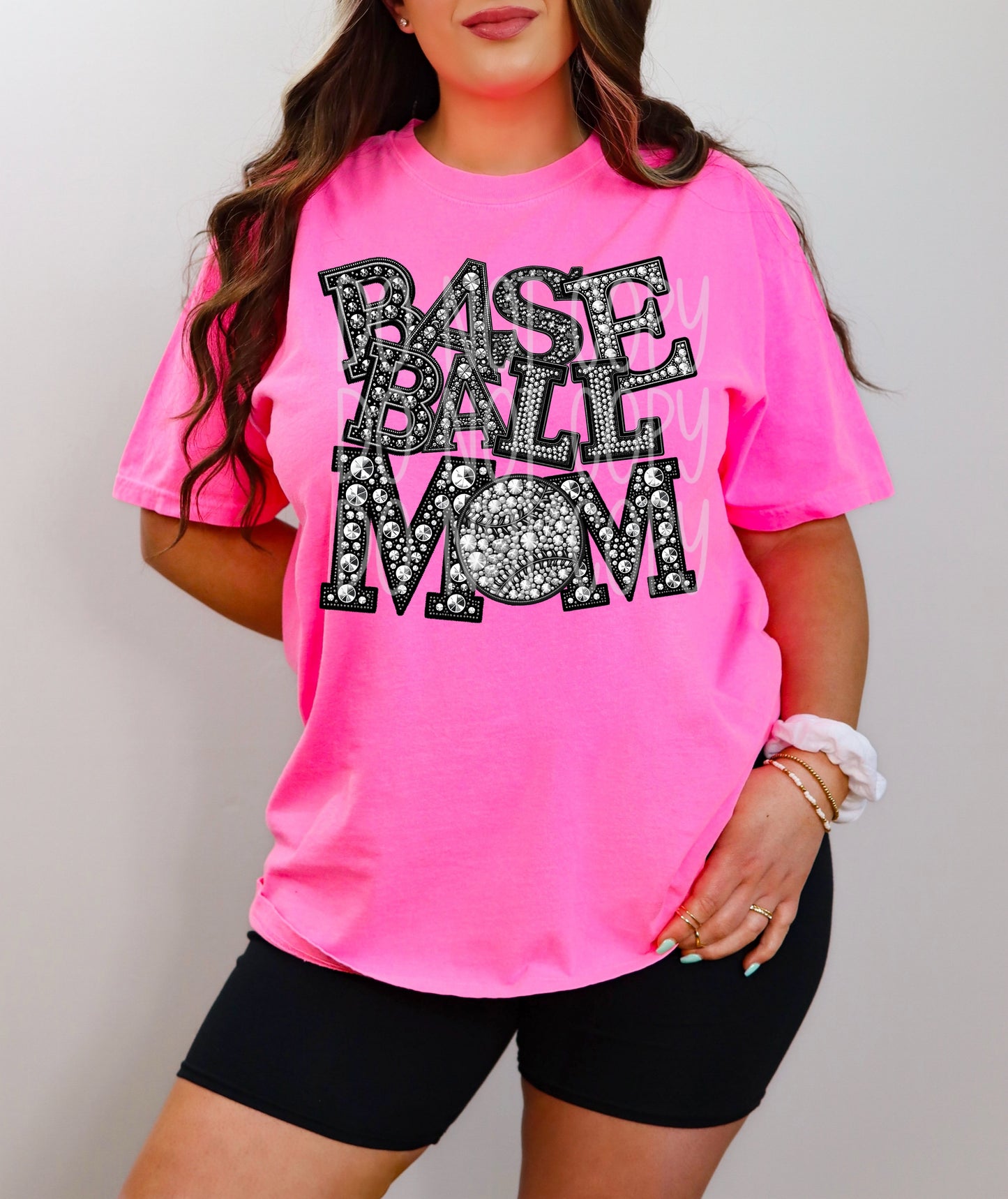 Baseball mom faux sequin-DTF