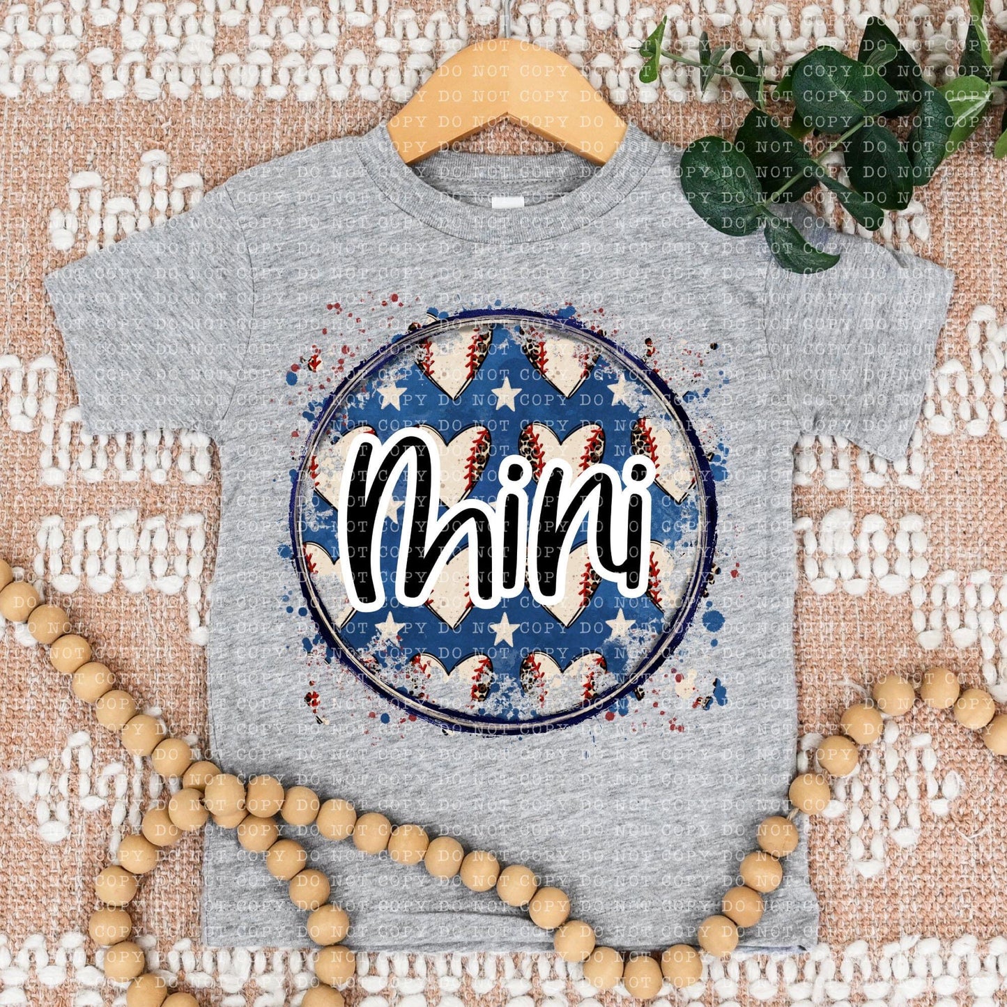 Mini Leopard Baseball Heart Background -DTF