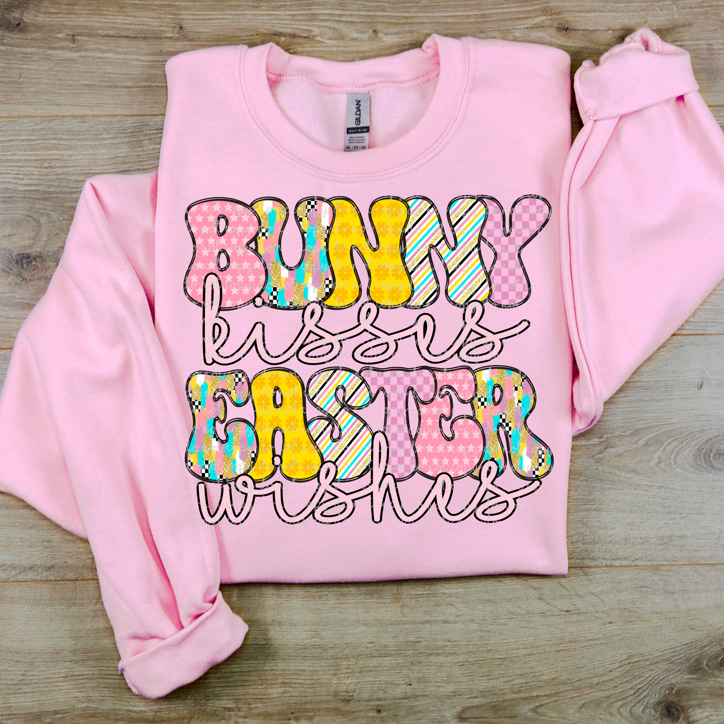 Bunny kisses Easter wishes-DTF