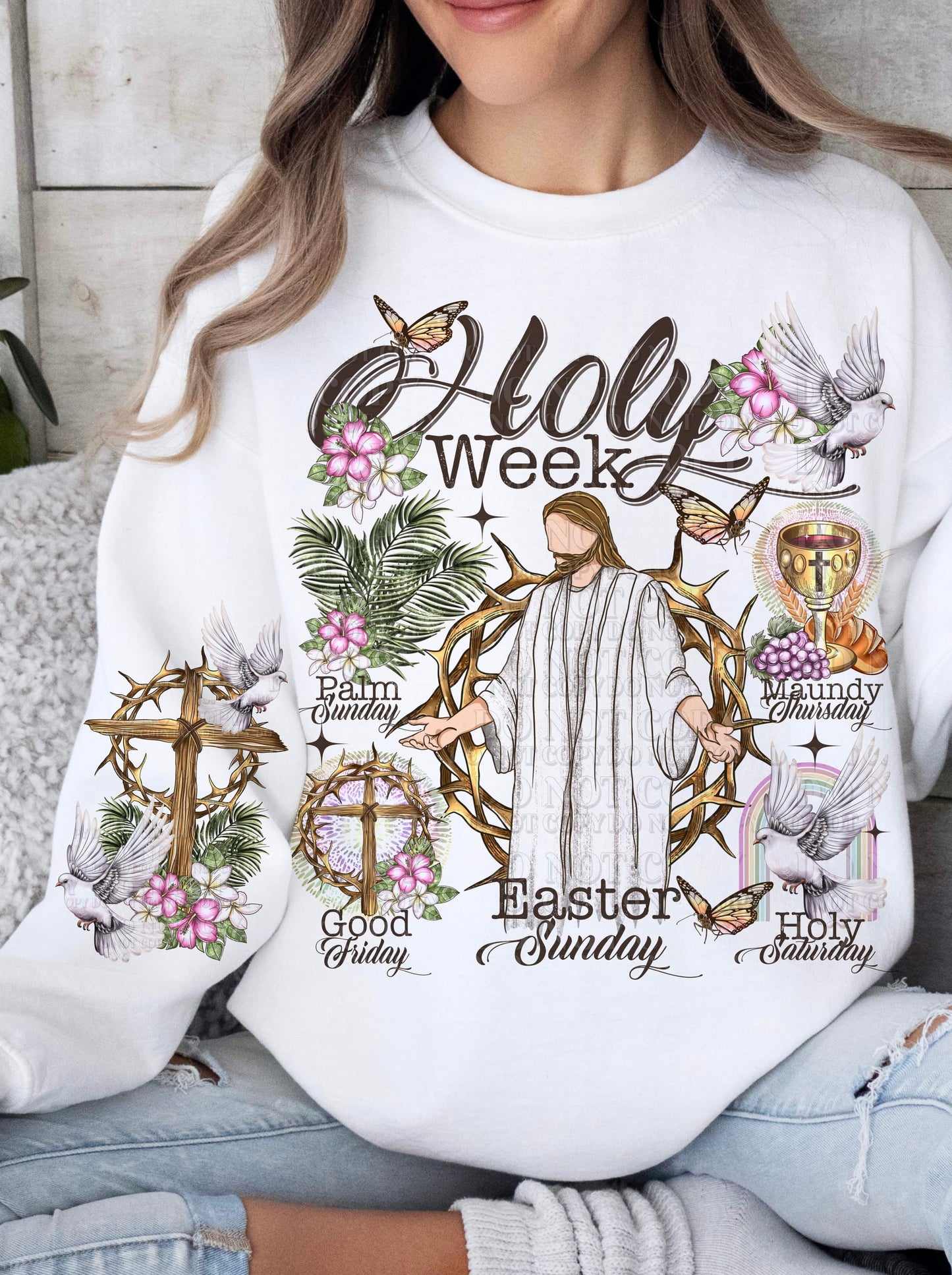 Holy Week (FRONT OF SHIRT & SLEEVE COMBO)-DTF