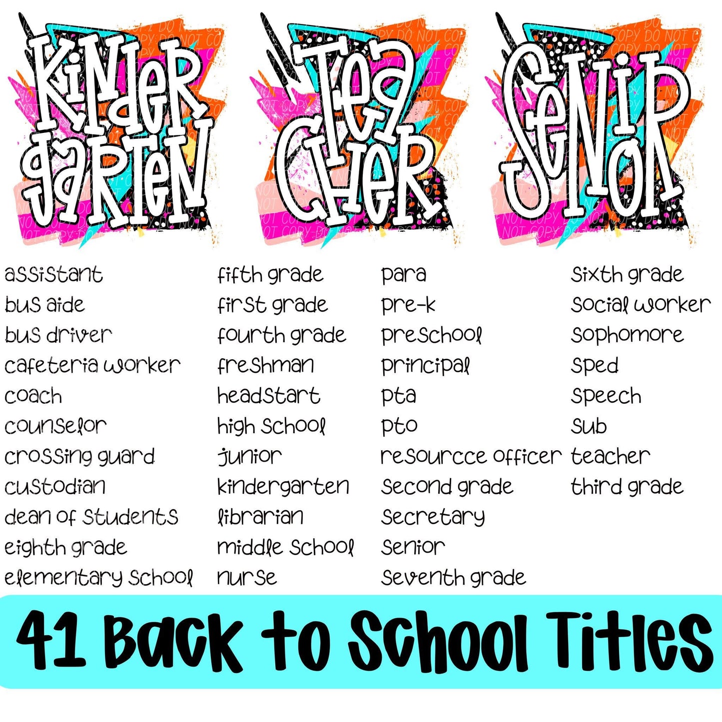 Bright Retro School(Dropdown)-DTF
