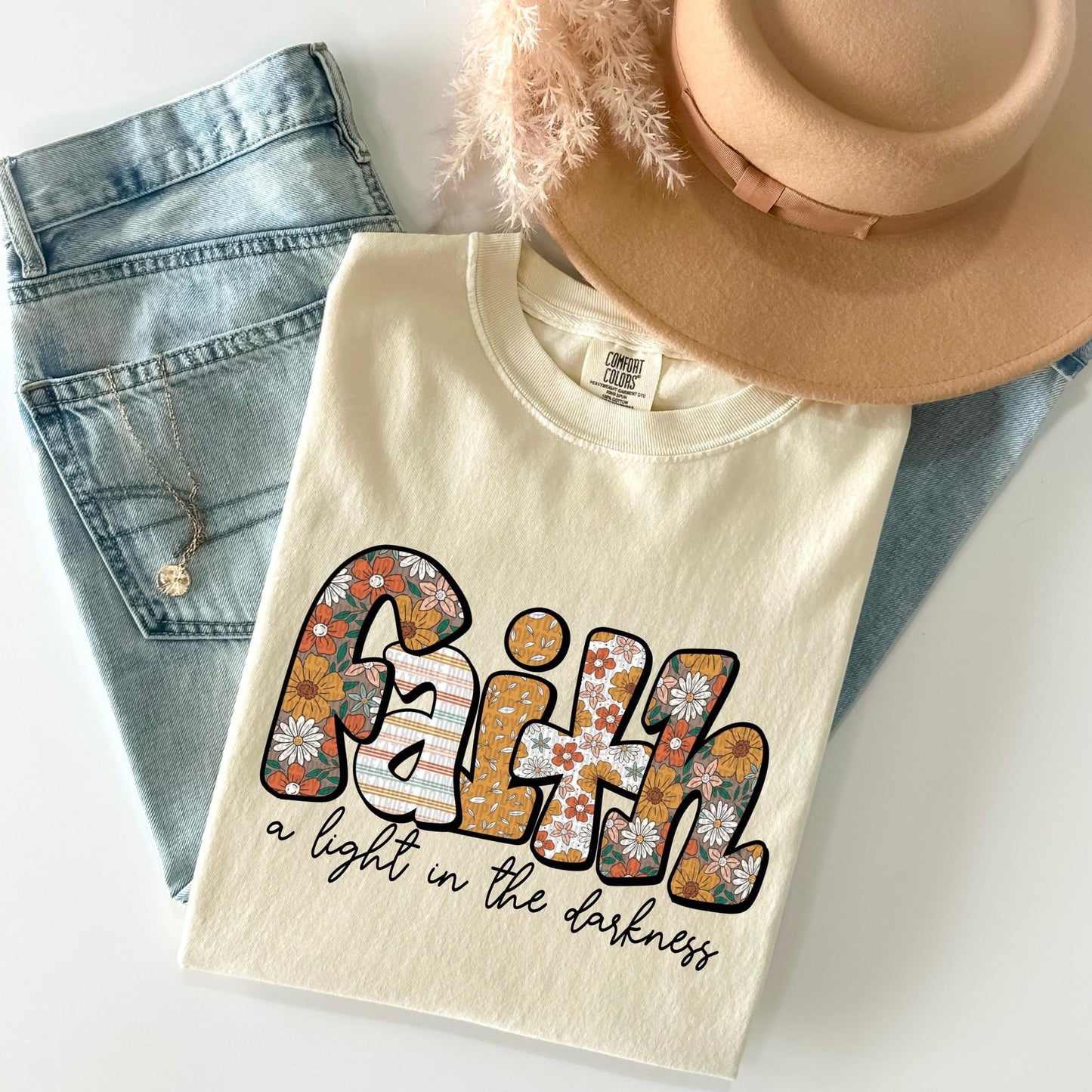 Faith A Light In The Darkness Floral - DTF