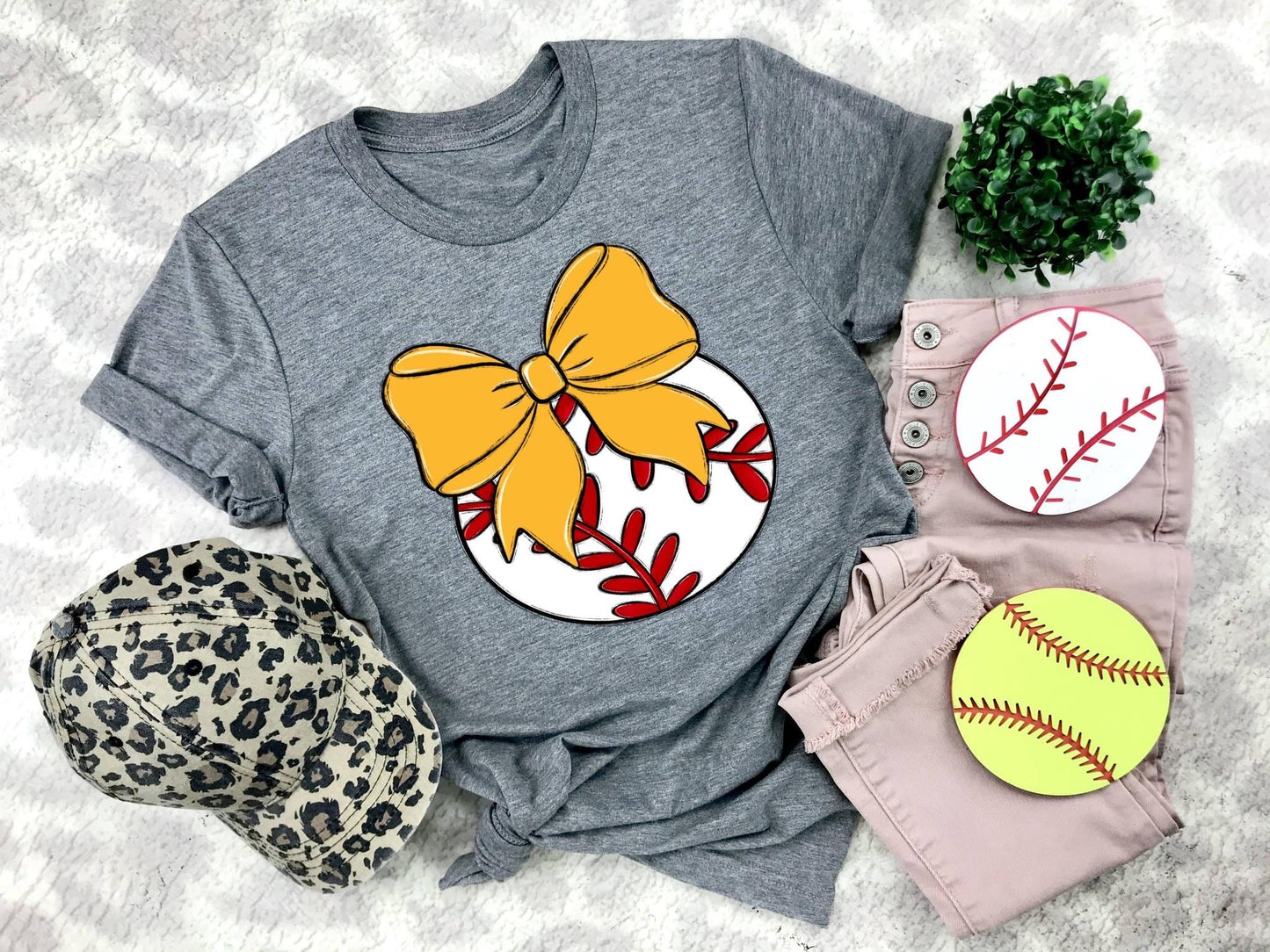 Baseball Yellow Bow - DTF