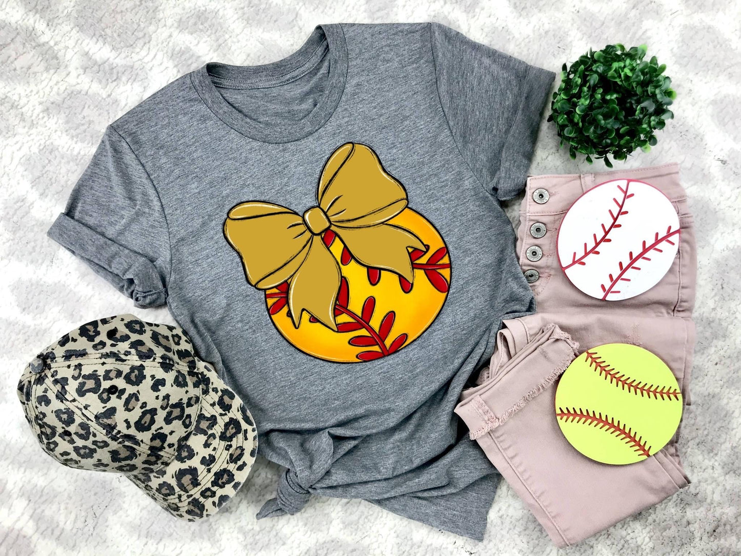 Softball Gold Bow - DTF