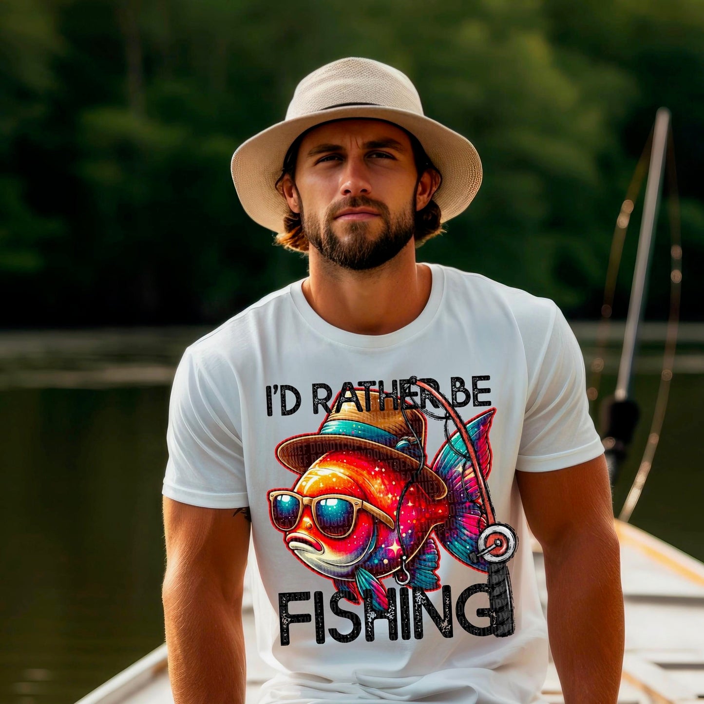 I’d Rather Be Fishing With Hat -DTF