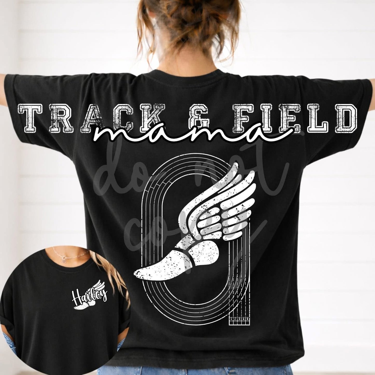 Track and Field Mama Pocket Included- (All add ons in One listing) Customized-DTF