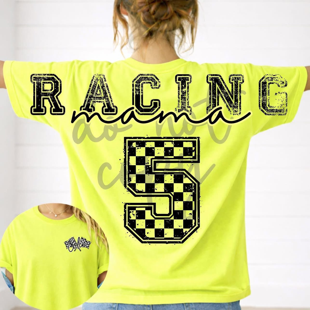 Racing Mama Pocket Included- (All add ons in One listing) Customized-DTF