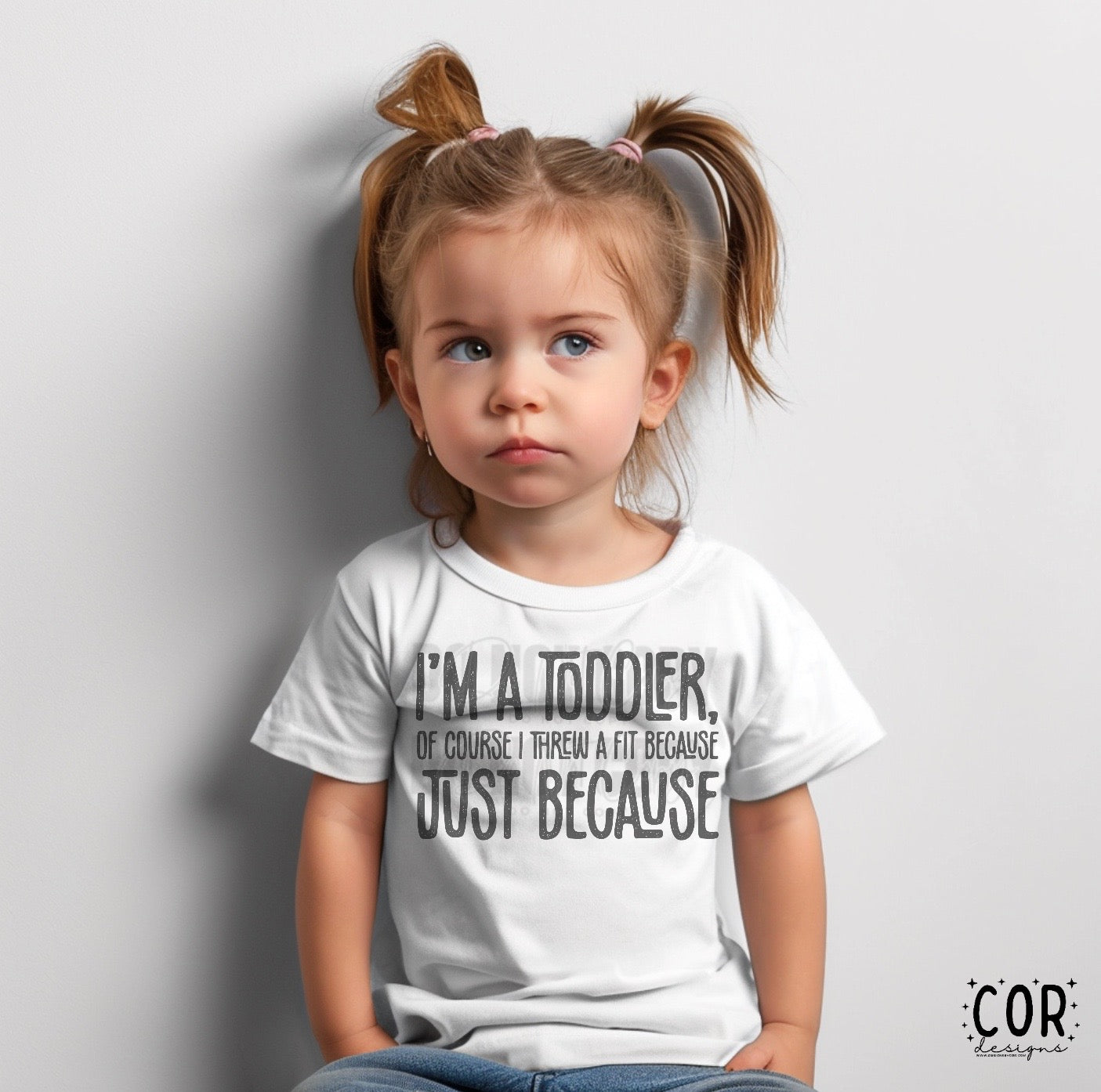 I’m A Toddler, Of Course I Threw A Fit Just Because Distressed Blk - DTF