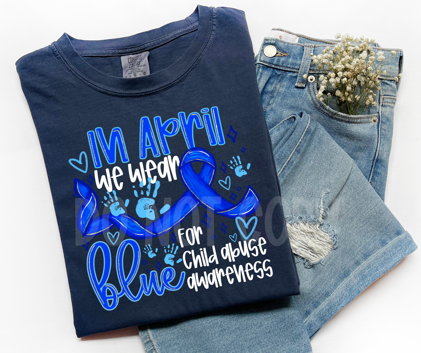 In April Child Abuse White -DTF