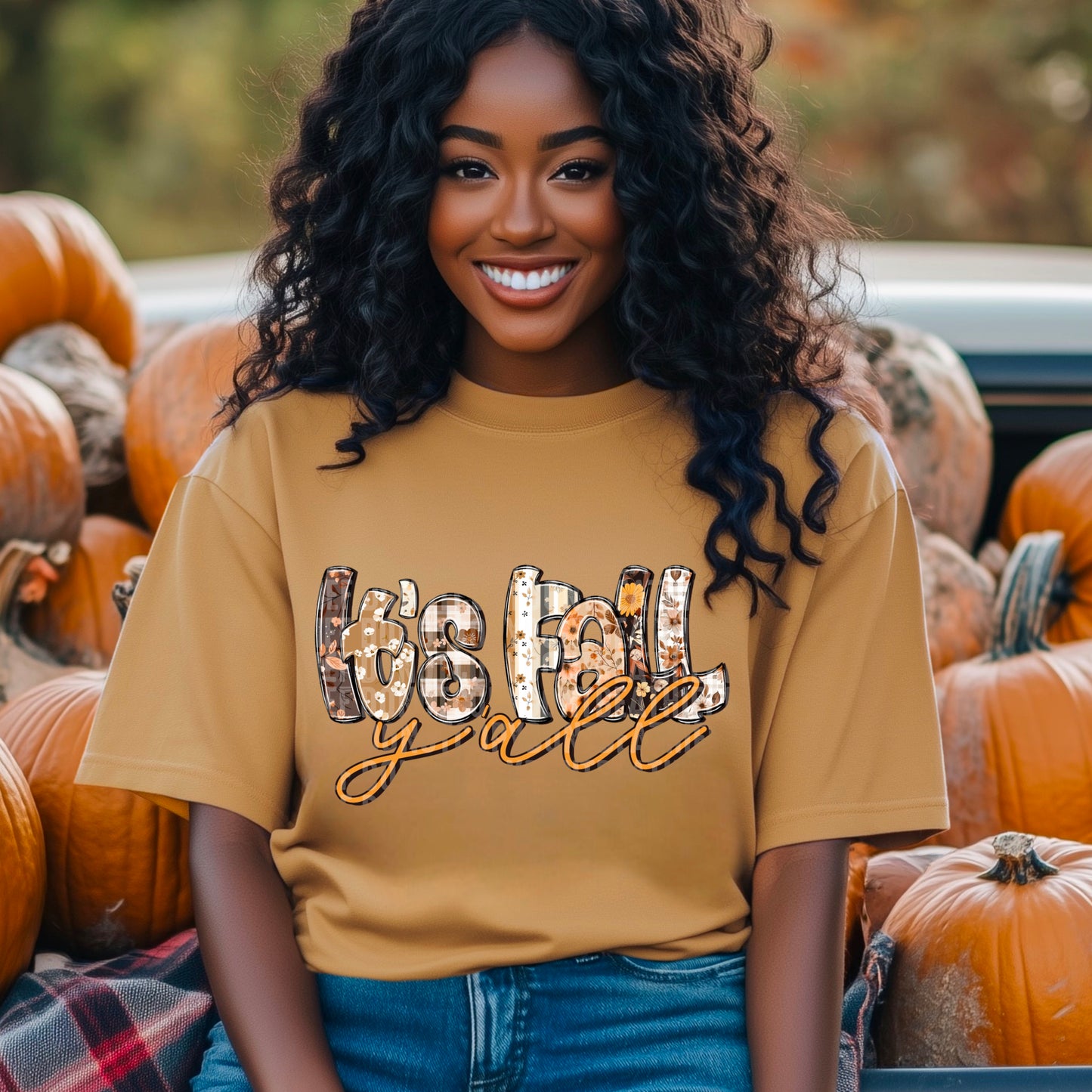 Its Fall yall flowers in letters -DTF&UV