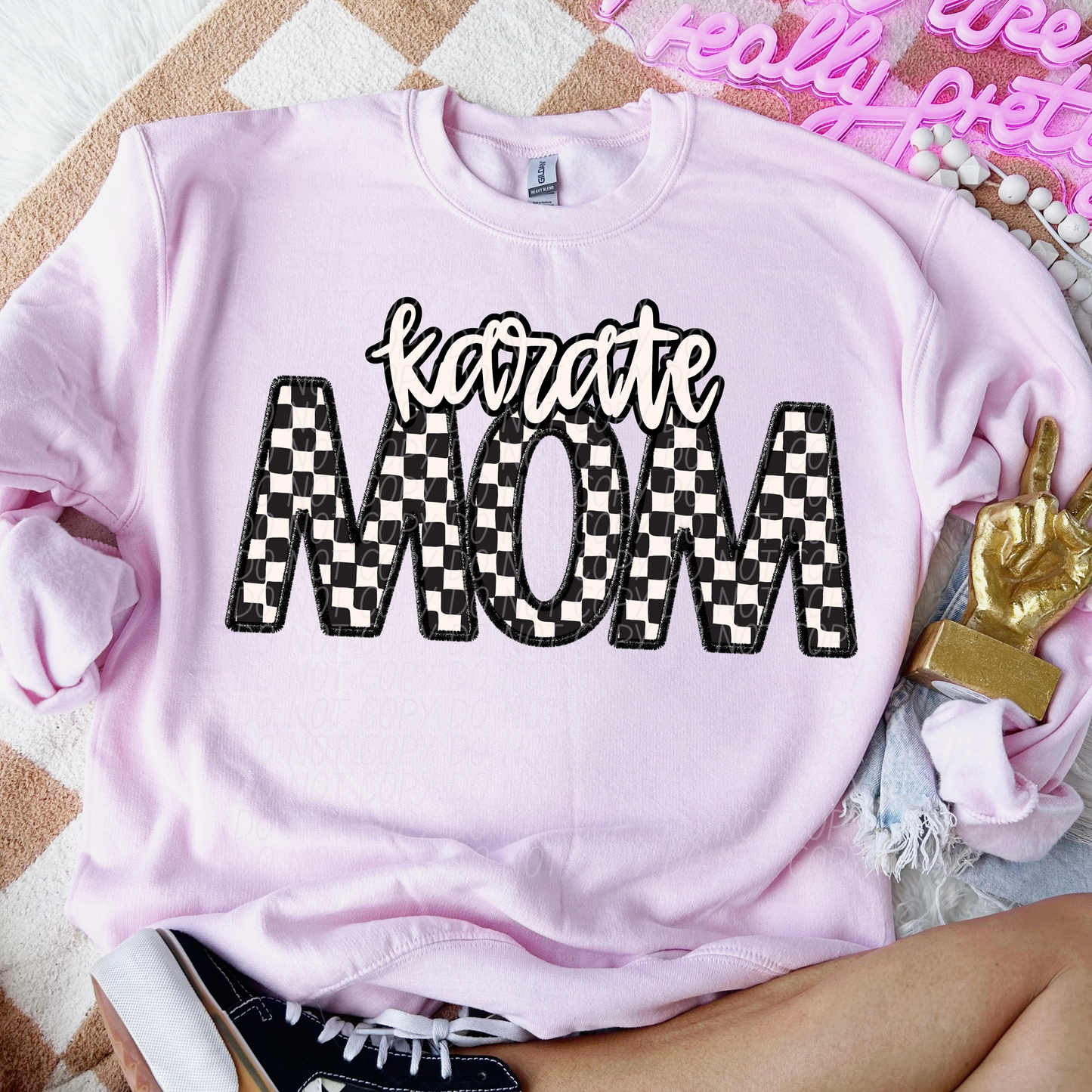 Checkered Sports Mom (dropdown)- DTF&UV