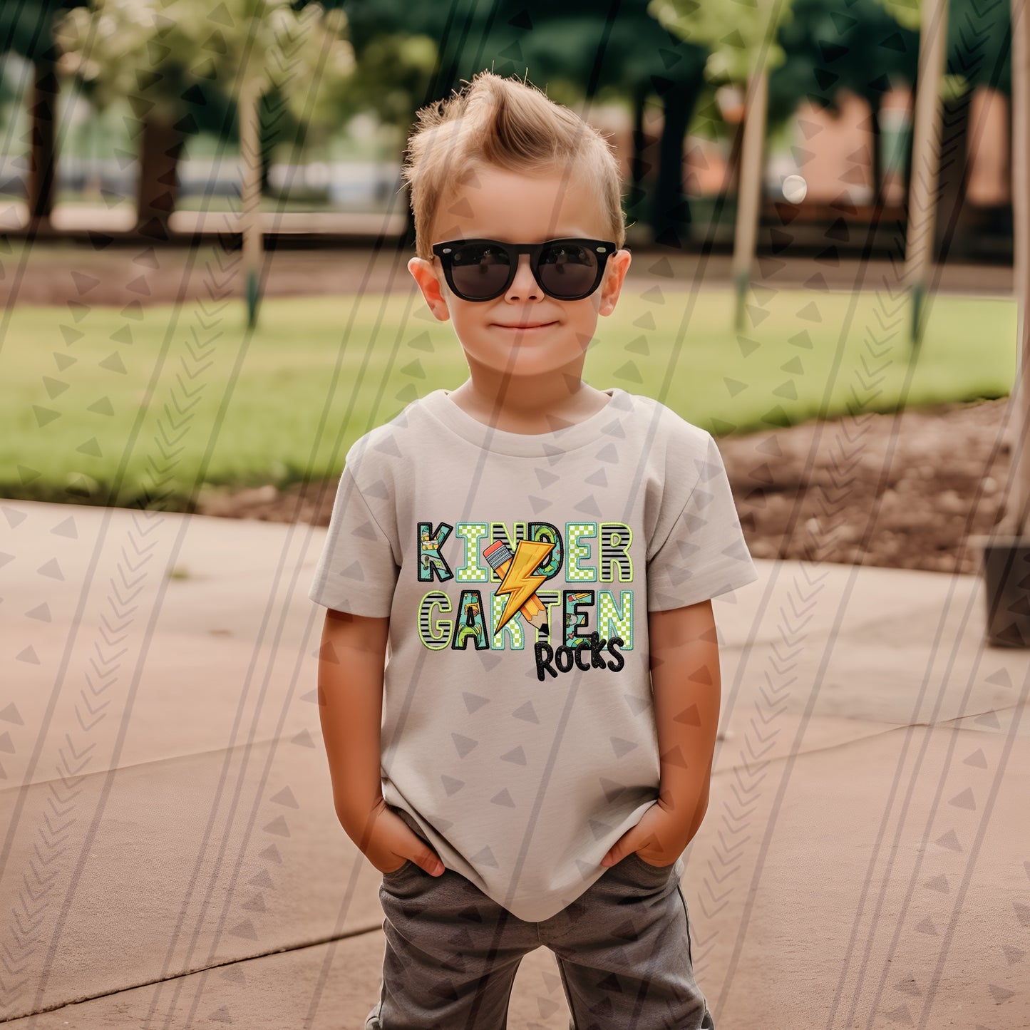 Kindergarten Rocks (black)-DTF