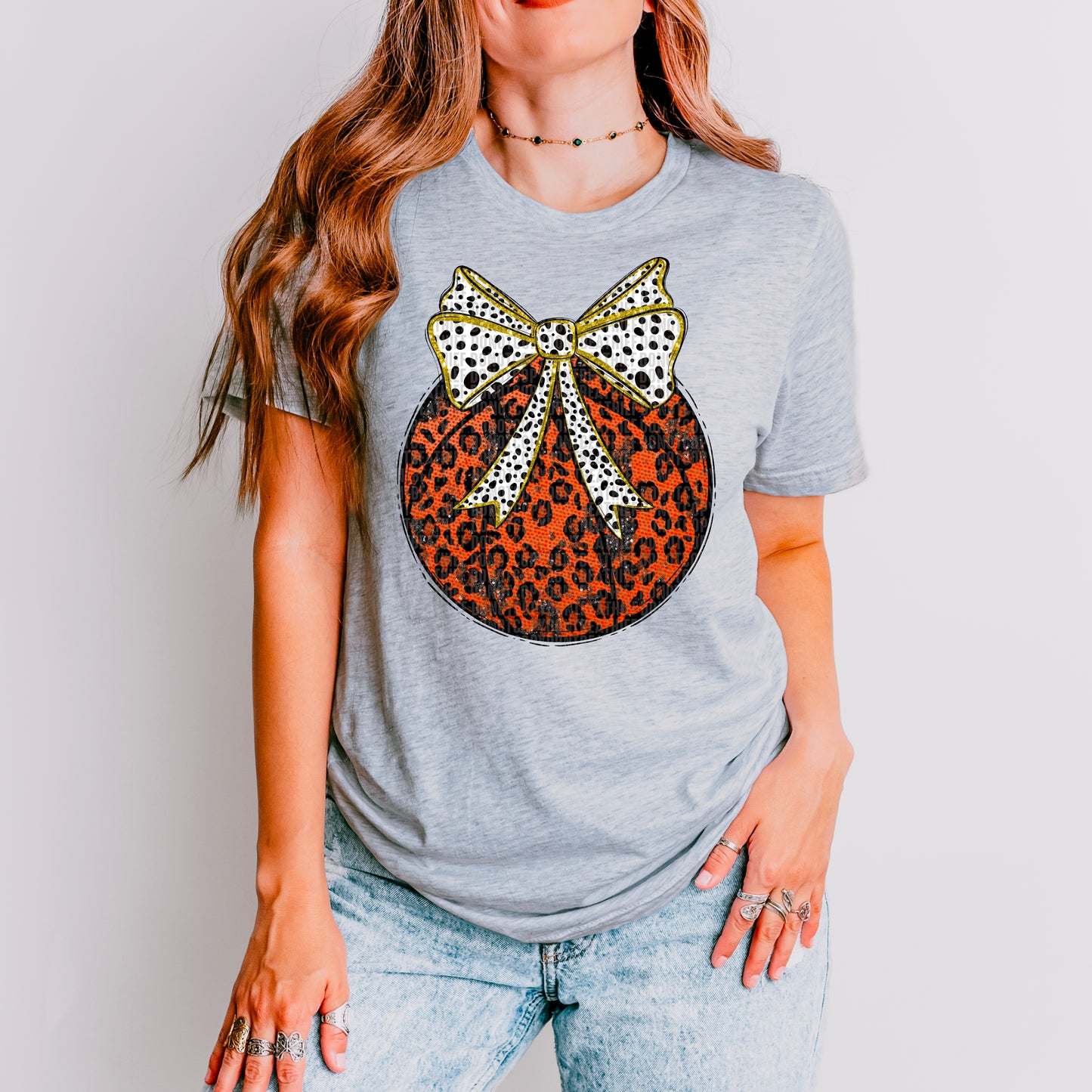 Leopard Bow Basketball-DTF