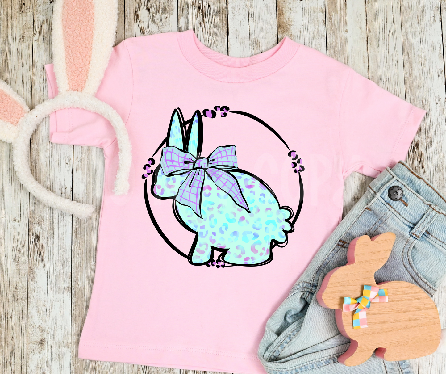Leopard Bunny Blue -DTF