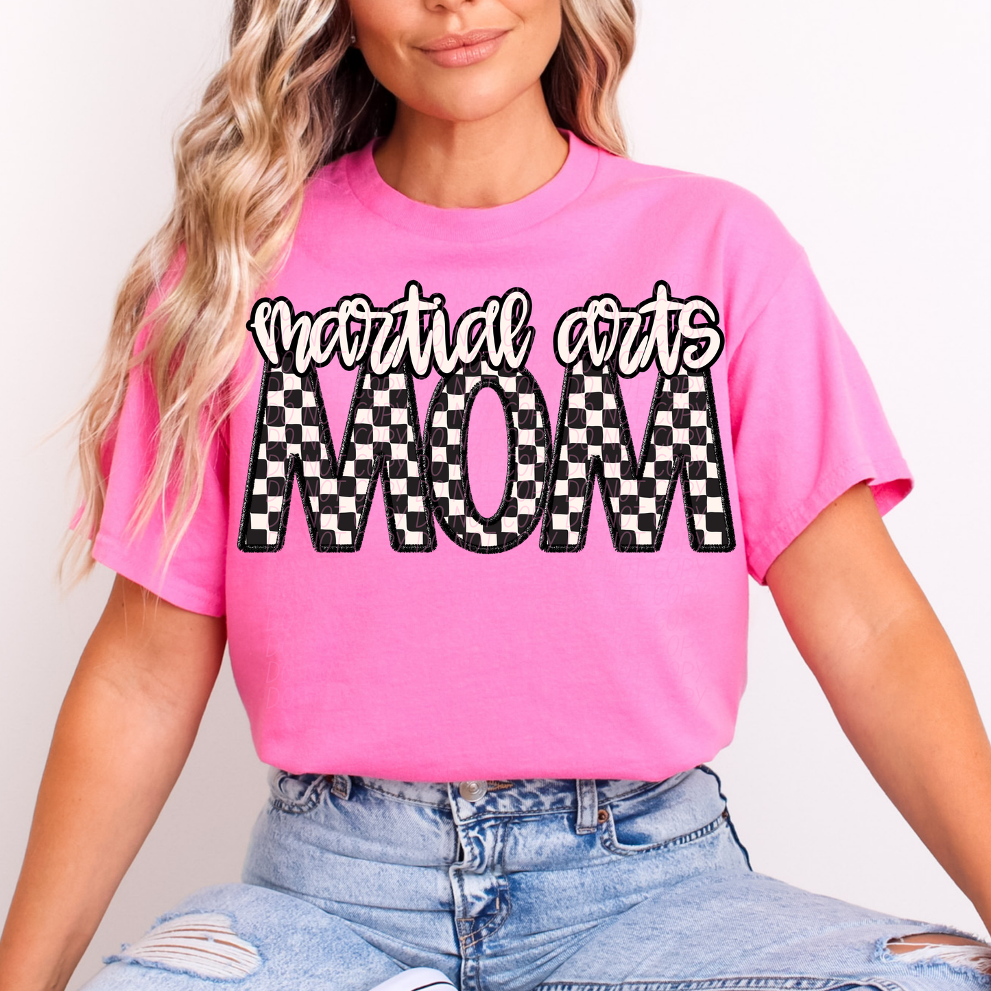 Checkered Sports Mom (dropdown)- DTF&UV