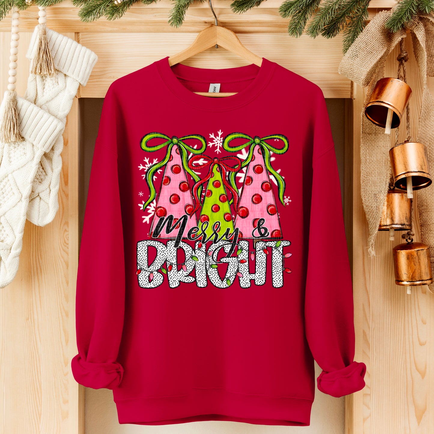 Merry & Bright dots and bows-DTF&UV