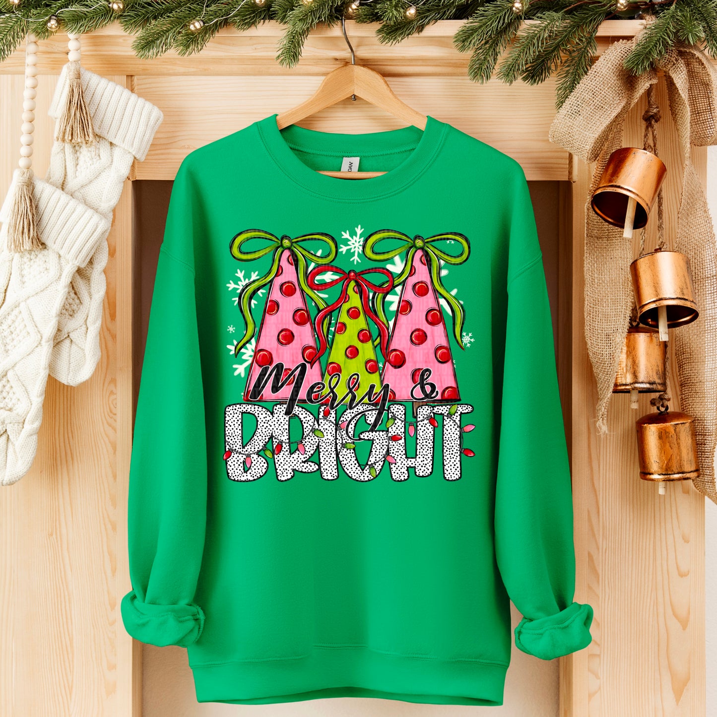 Merry & Bright dots and bows-DTF&UV
