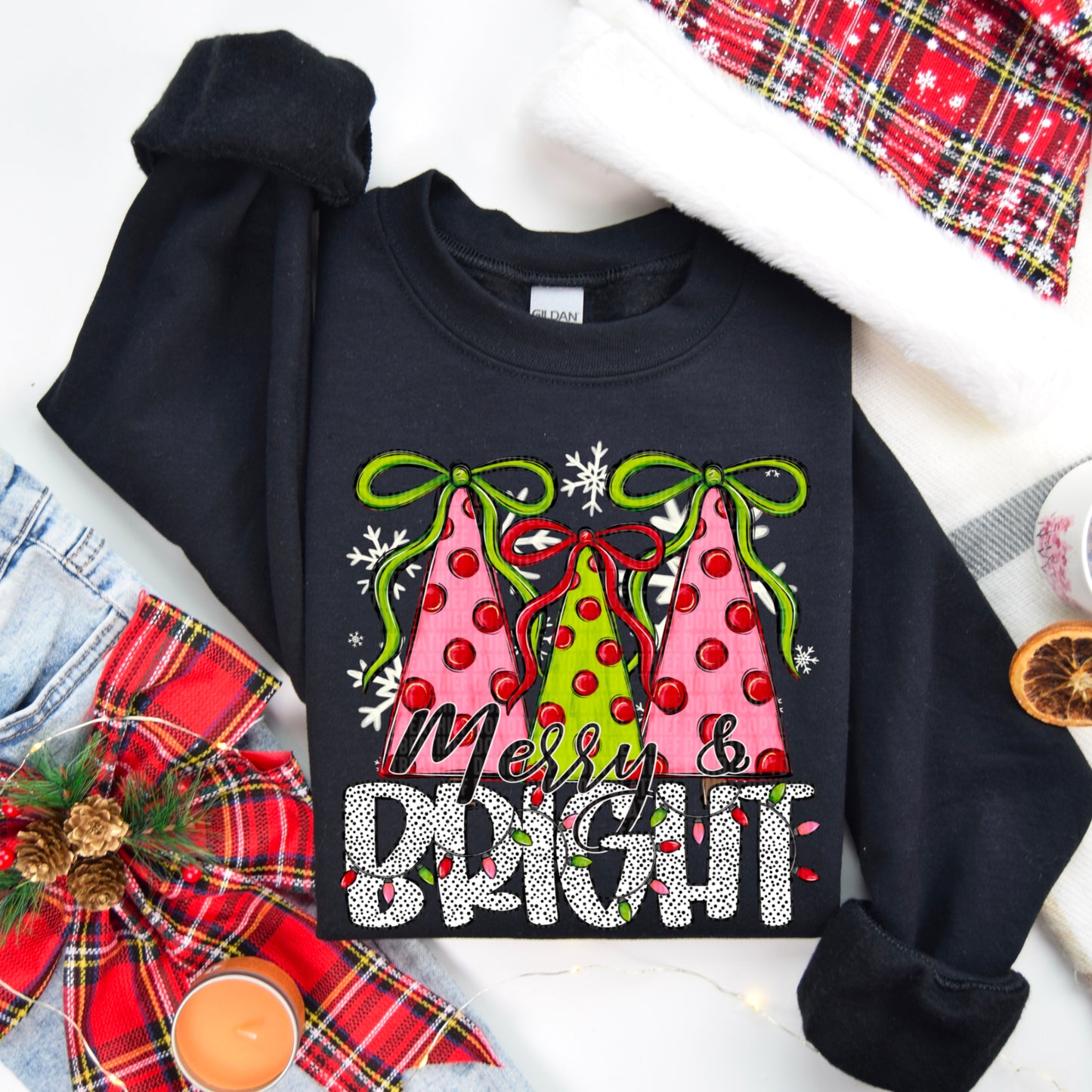 Merry & Bright dots and bows-DTF&UV