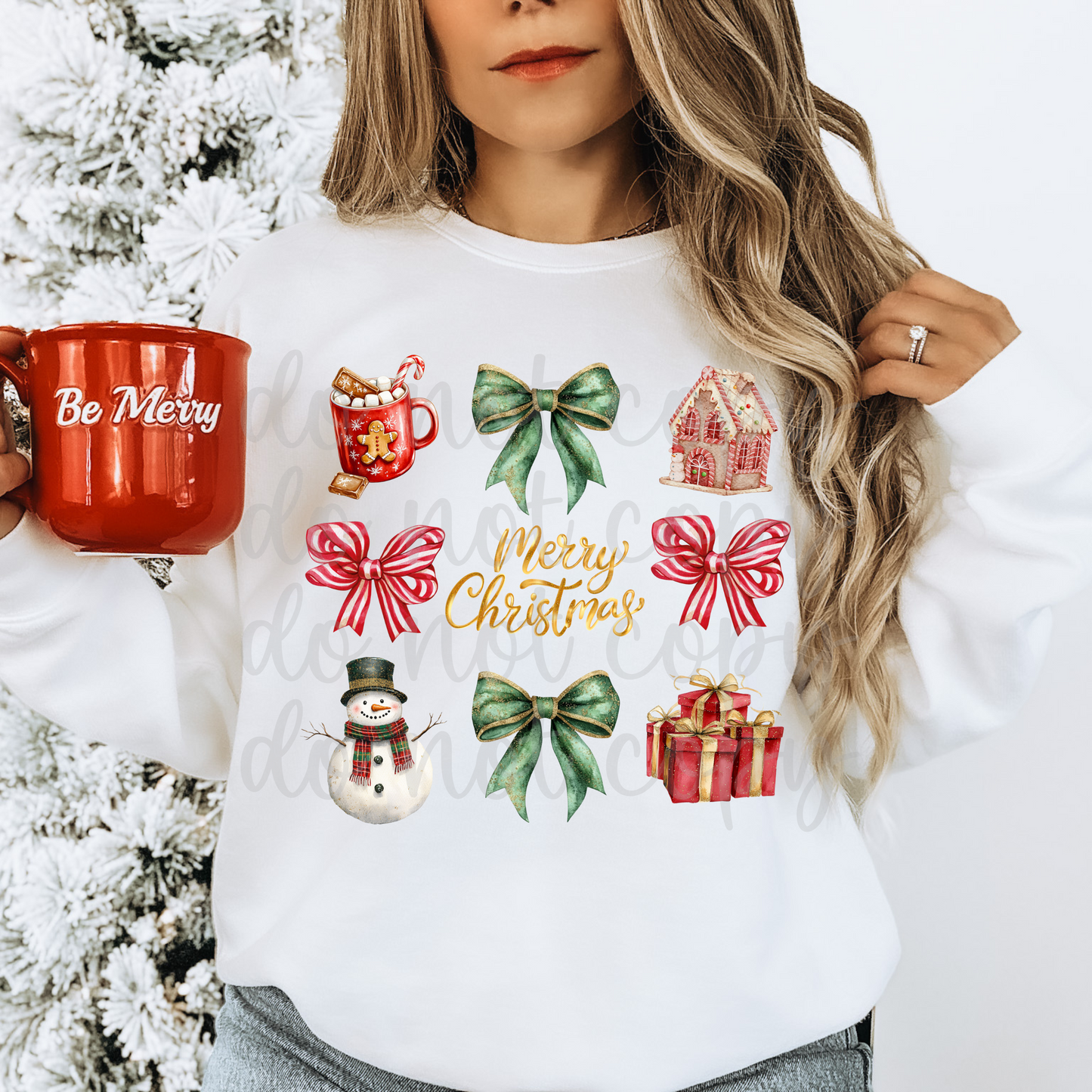 Merry Christmas Bows collage-DTF