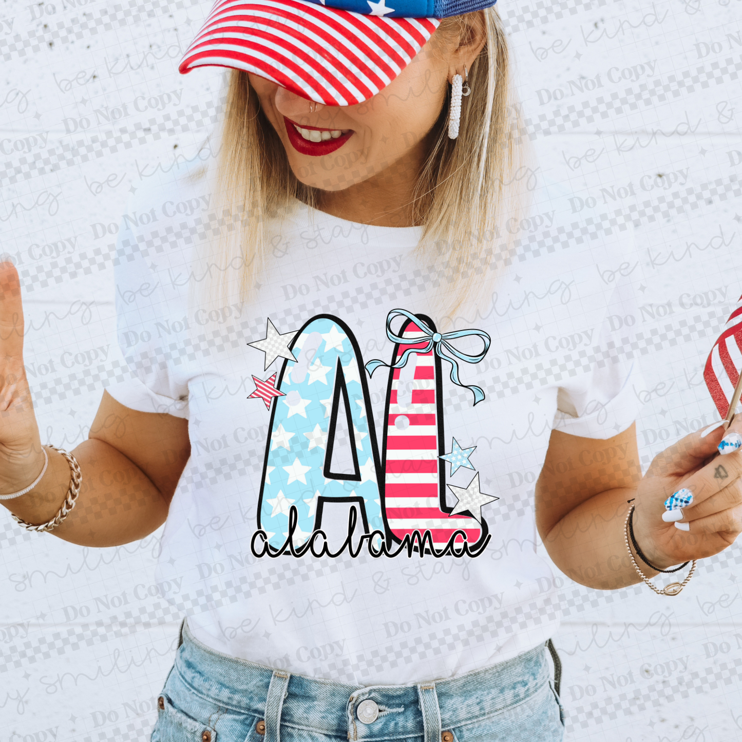 Patriotic States with bow(Dropdown)-DTF