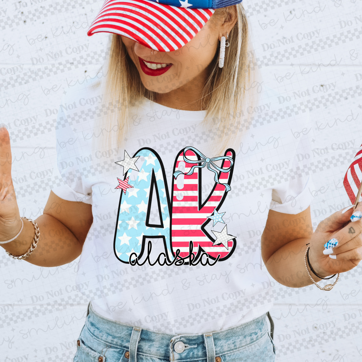 Patriotic States with bow(Dropdown)-DTF