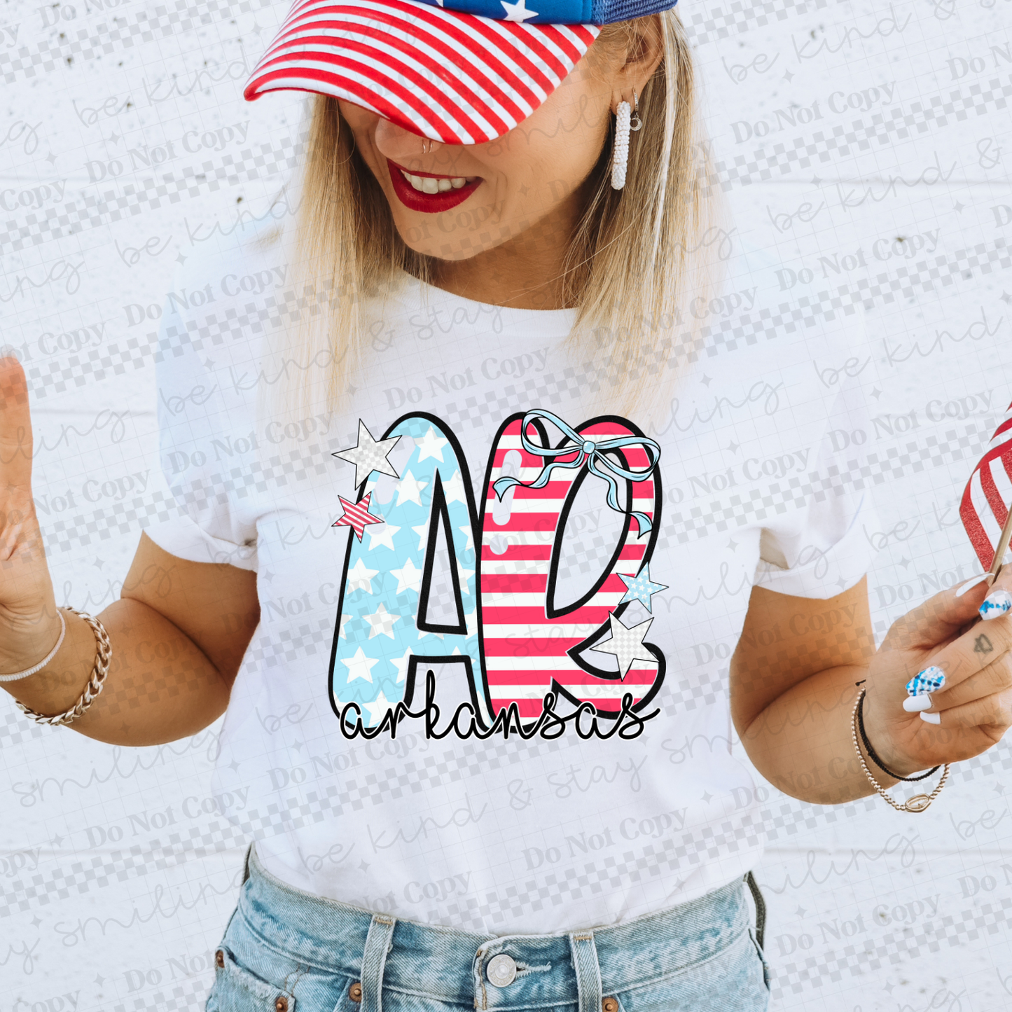 Patriotic States with bow(Dropdown)-DTF