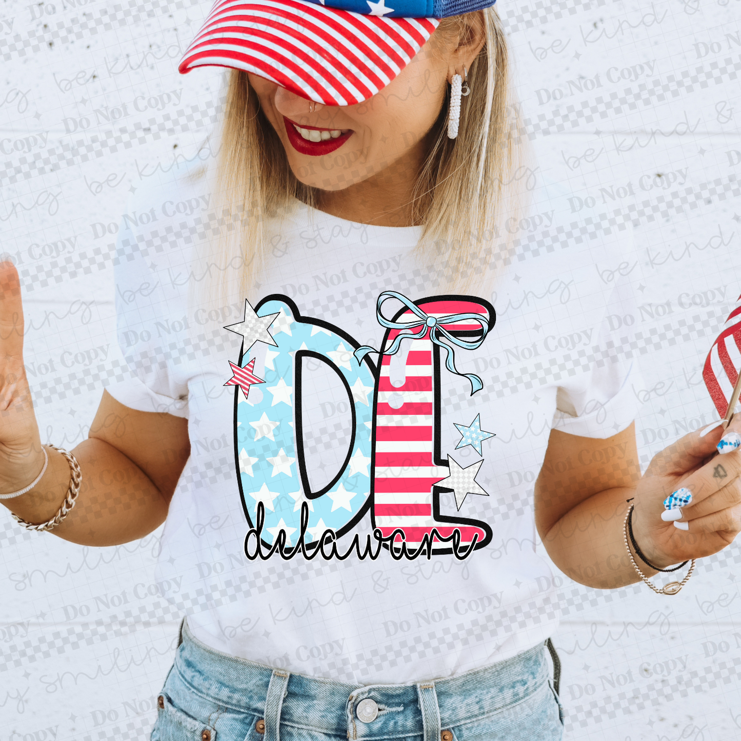 Patriotic States with bow(Dropdown)-DTF