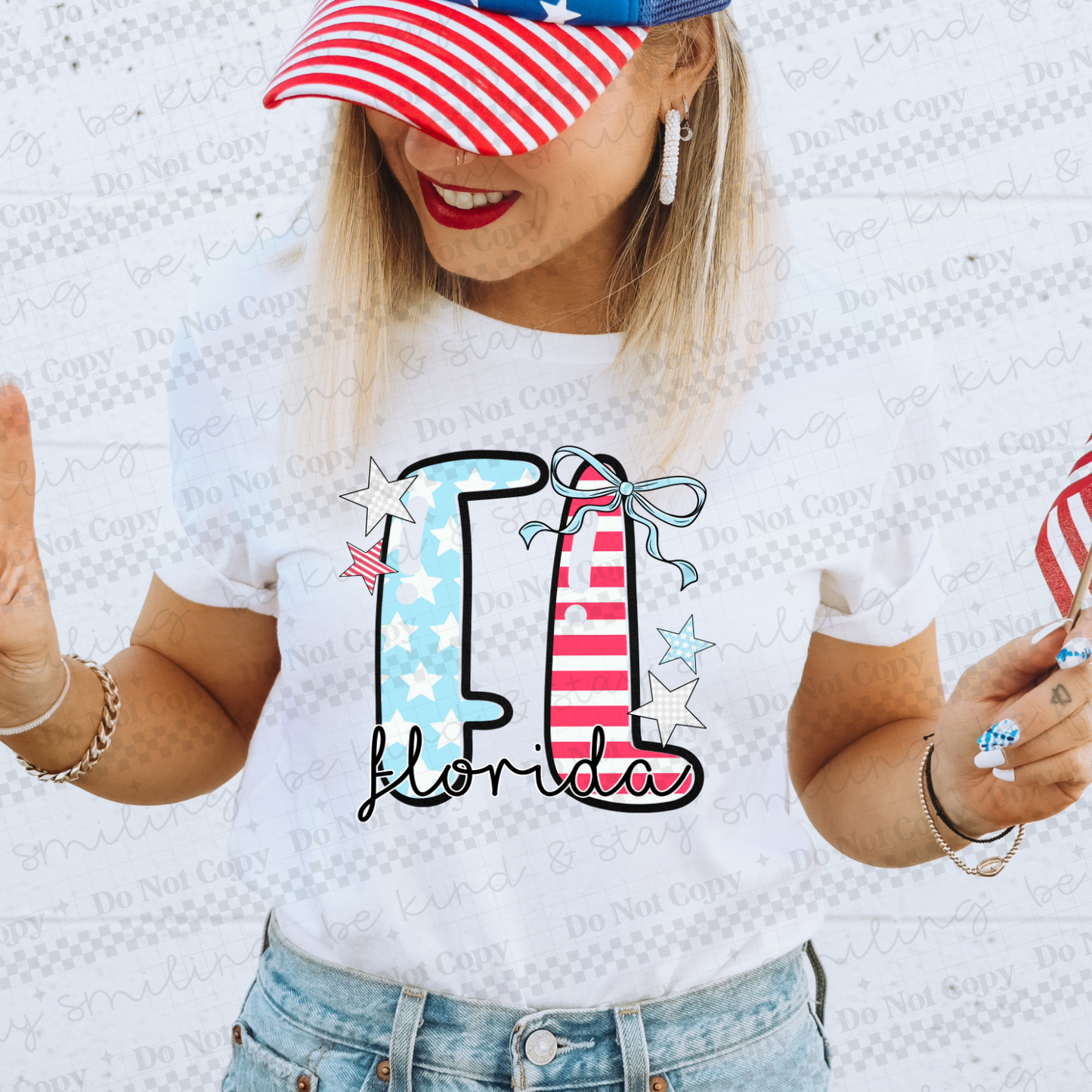 Patriotic States with bow(Dropdown)-DTF