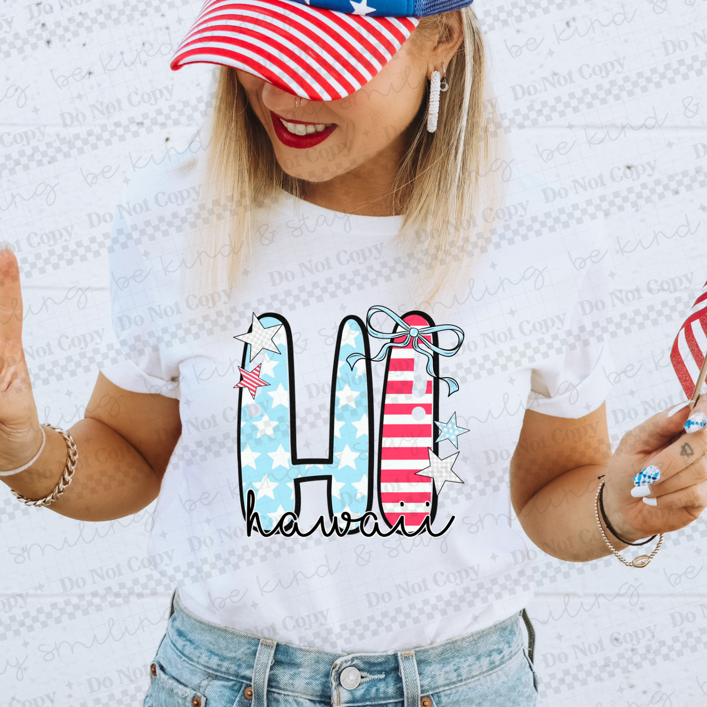 Patriotic States with bow(Dropdown)-DTF