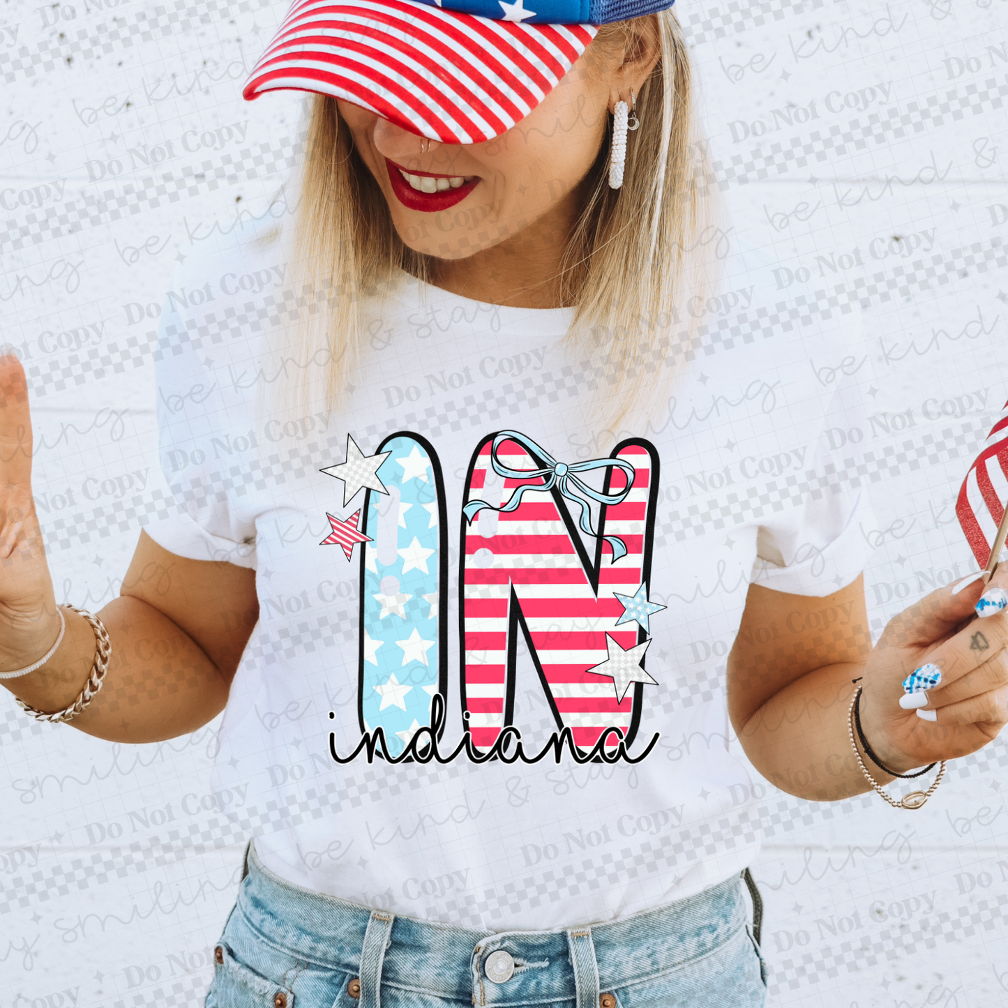 Patriotic States with bow(Dropdown)-DTF
