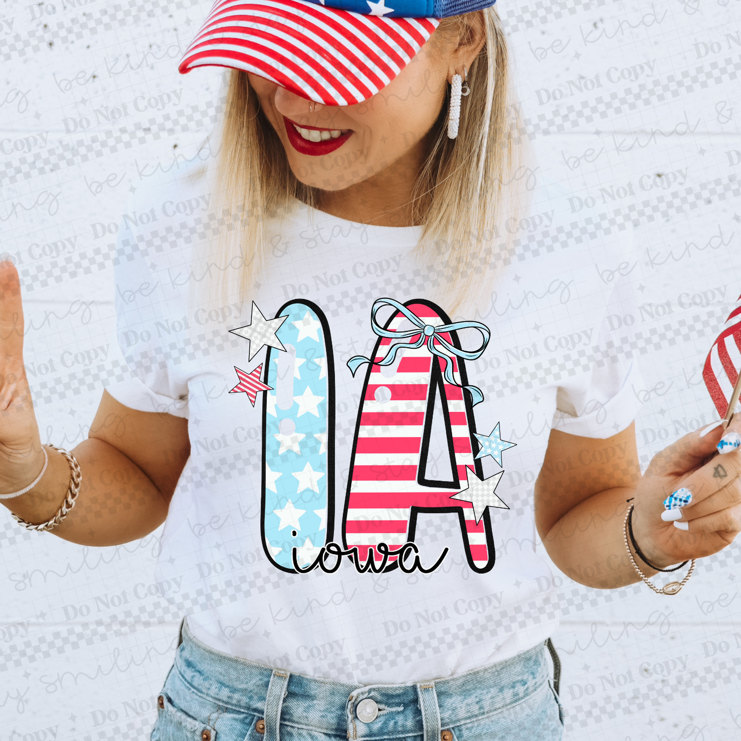 Patriotic States with bow(Dropdown)-DTF