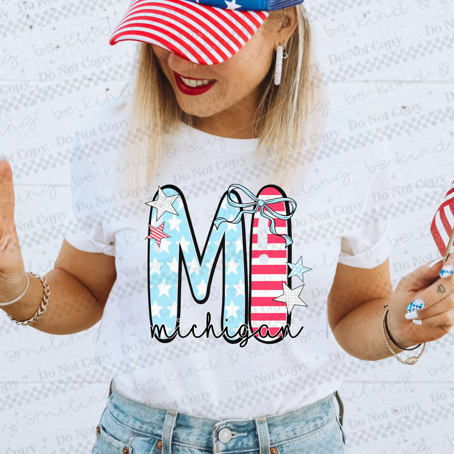 Patriotic States with bow(Dropdown)-DTF