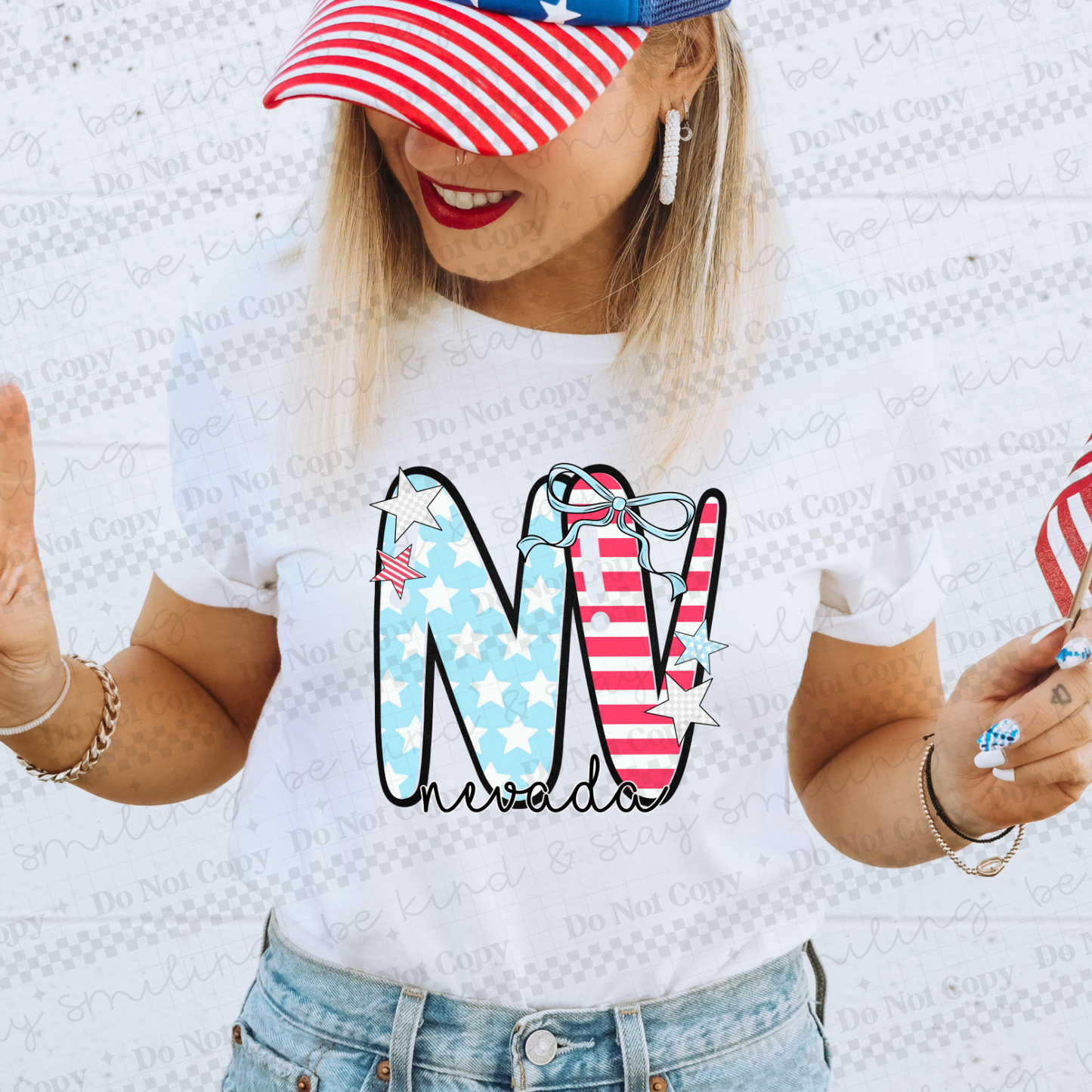 Patriotic States with bow(Dropdown)-DTF