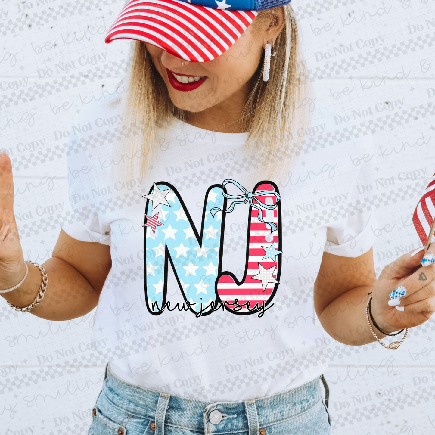 Patriotic States with bow(Dropdown)-DTF