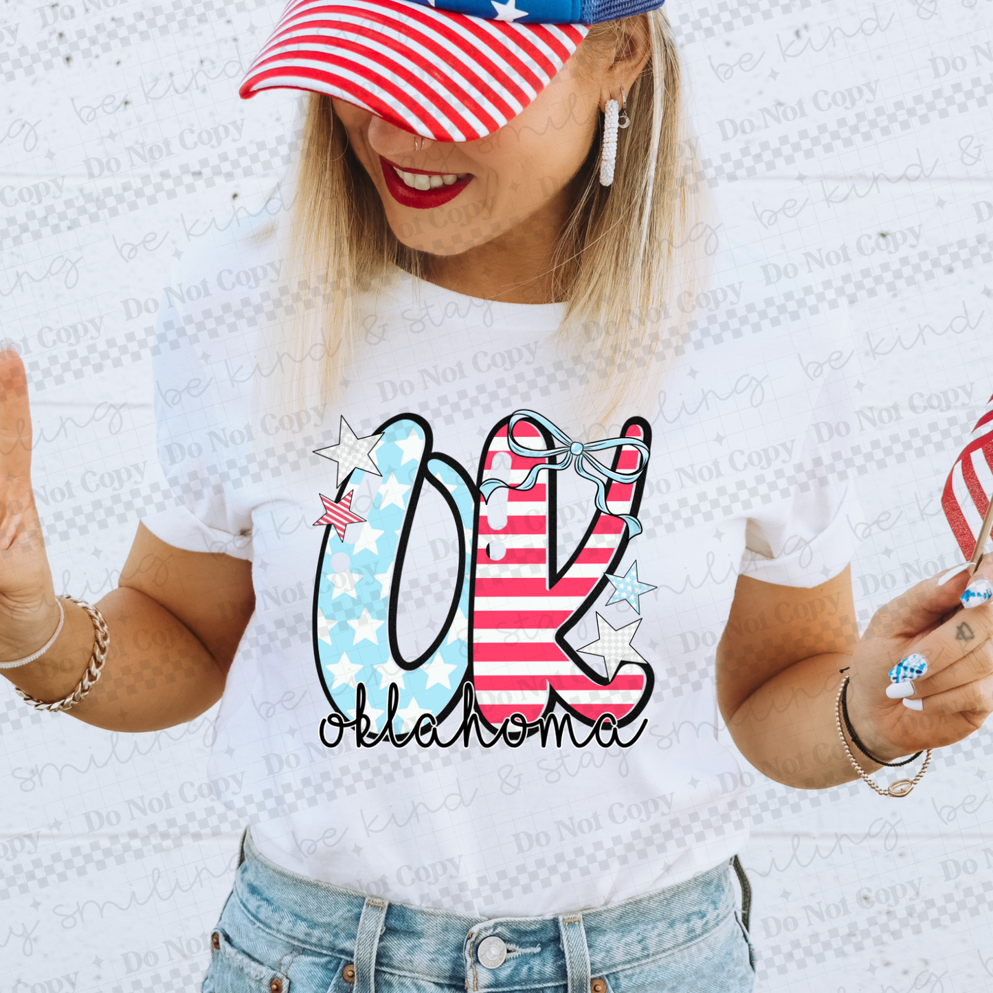 Patriotic States with bow(Dropdown)-DTF