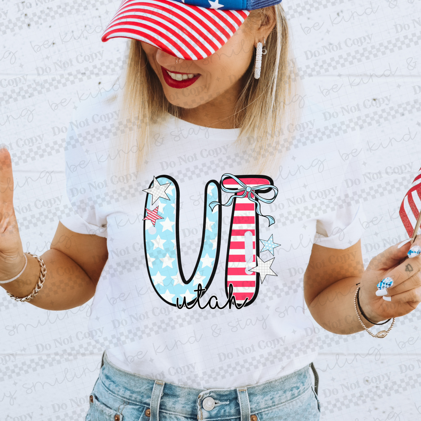 Patriotic States with bow(Dropdown)-DTF