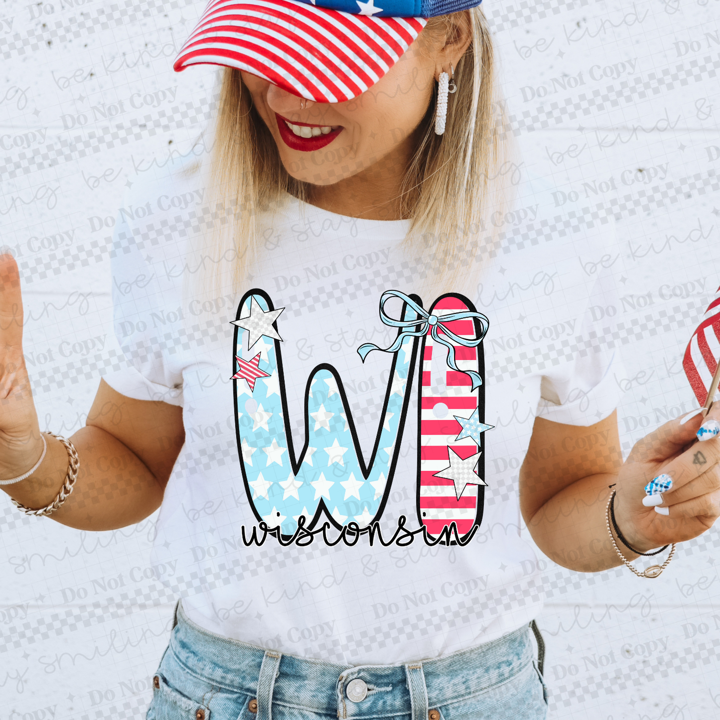Patriotic States with bow(Dropdown)-DTF