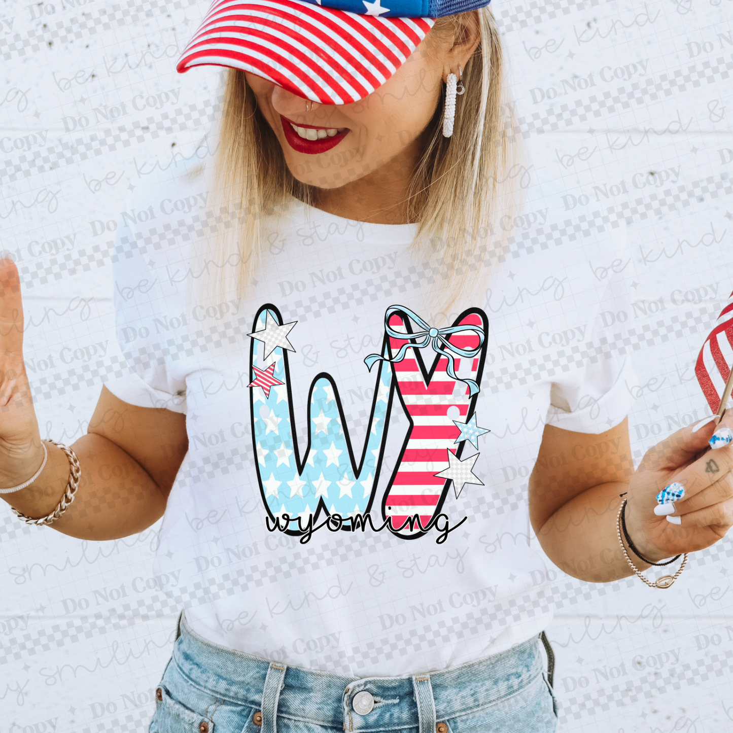 Patriotic States with bow(Dropdown)-DTF
