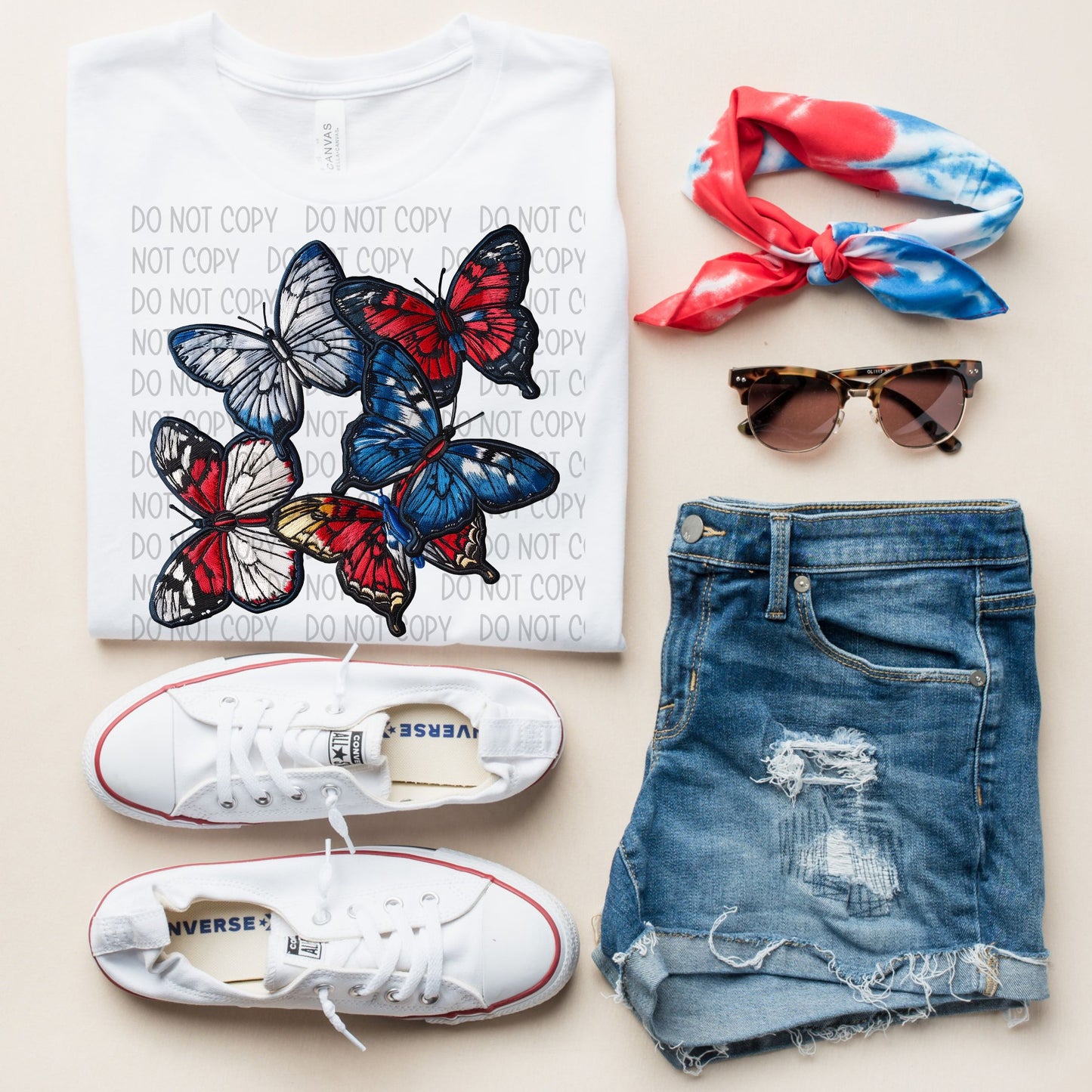 Patriotic Butterflies-DTF