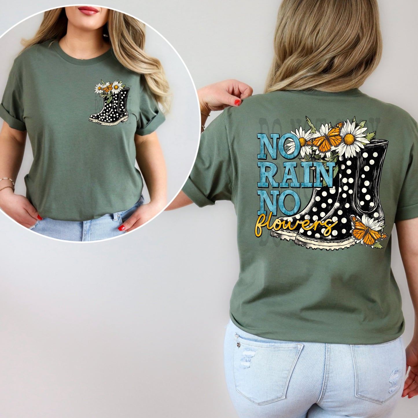 No rain now flowers boots (FRONT)-DTF