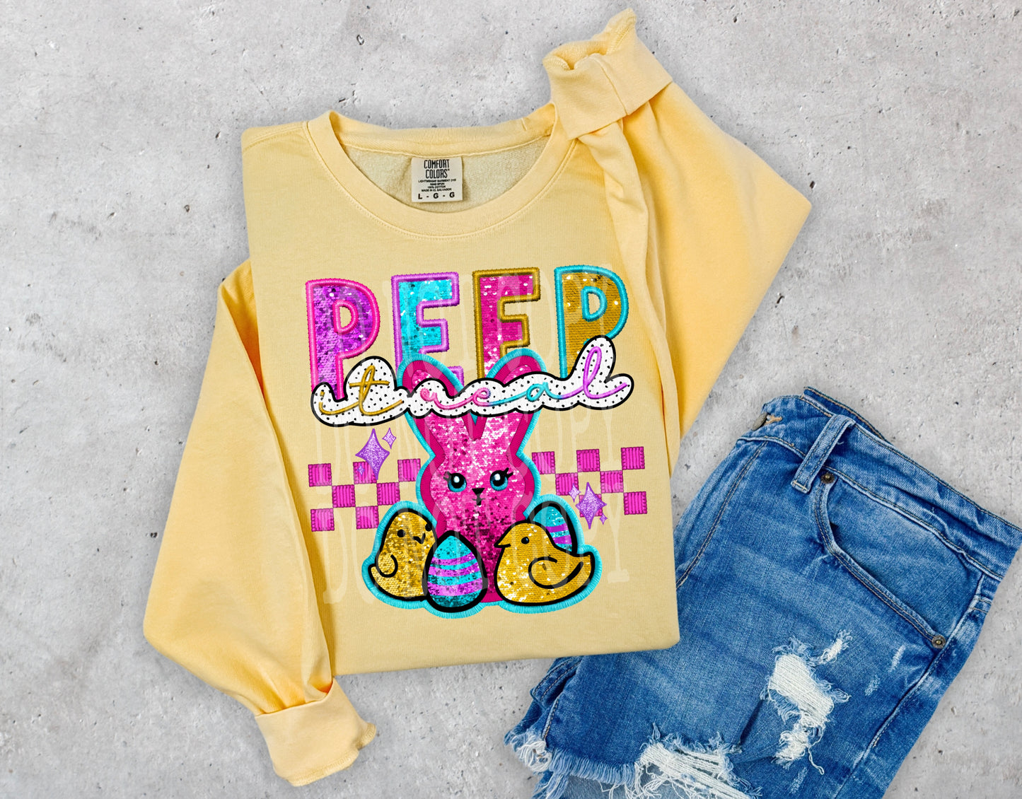 Peep it real faux sequin-DTF