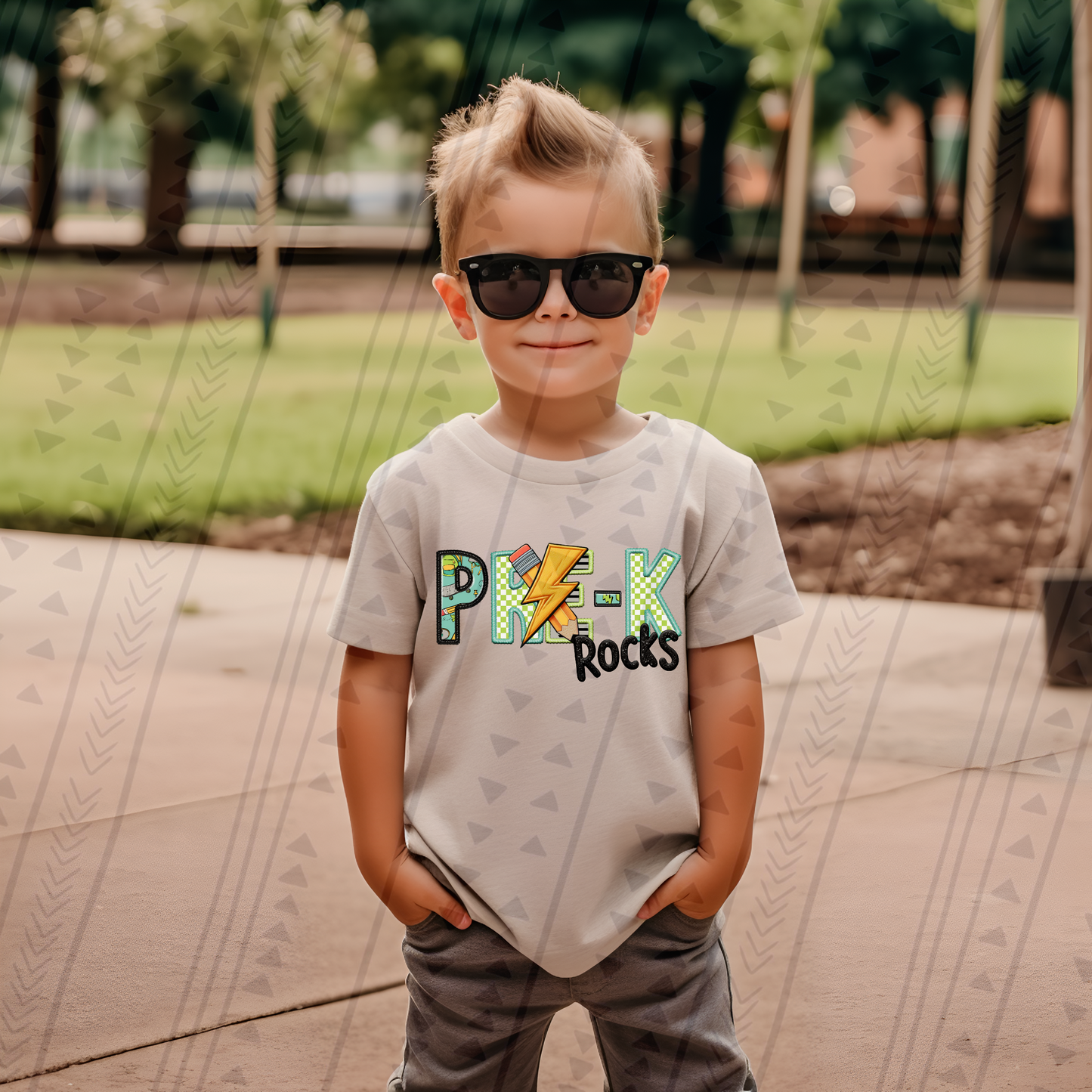 Pre-K rocks (black)-DTF