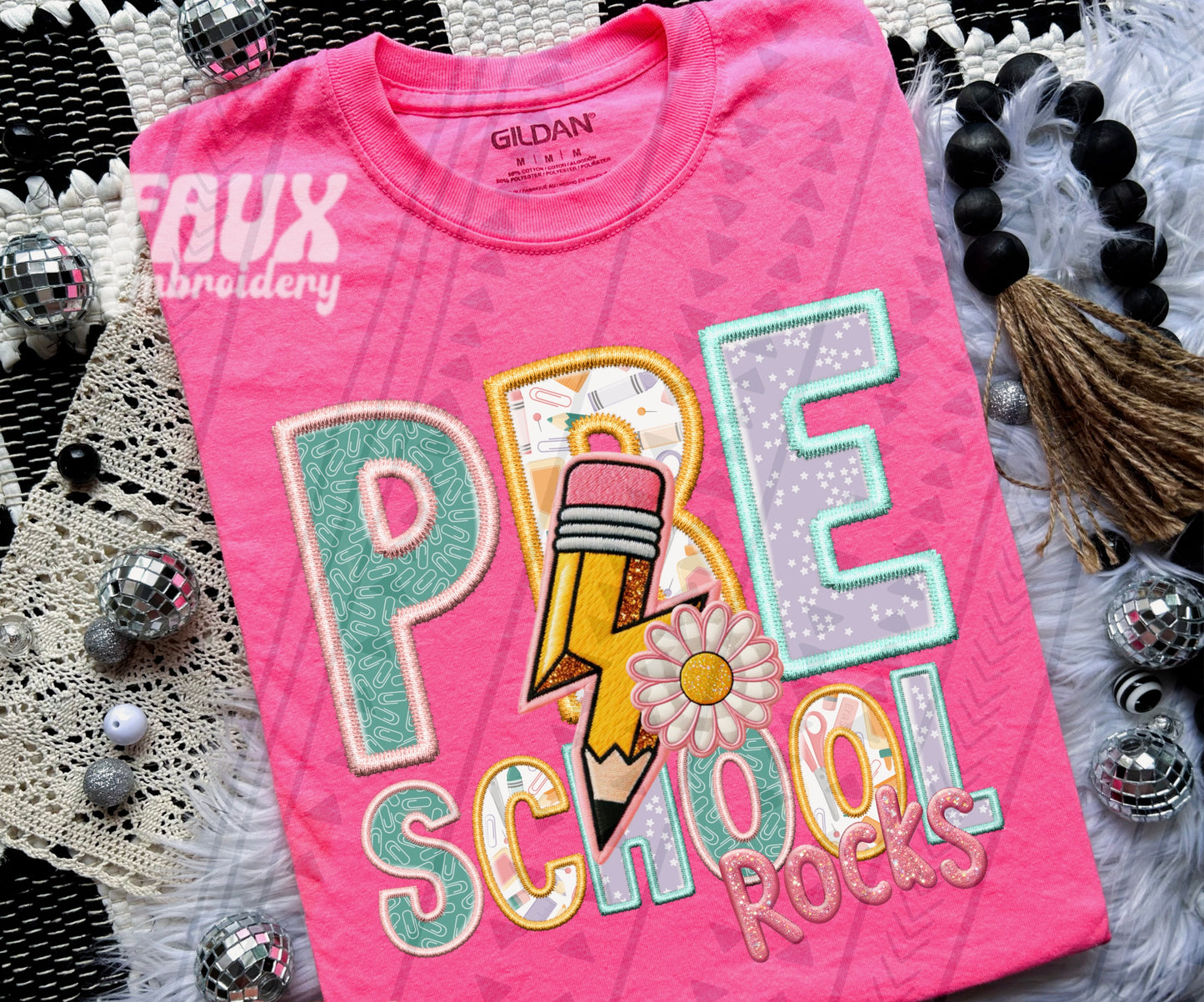 Pre School Rocks (pink)-Dtf
