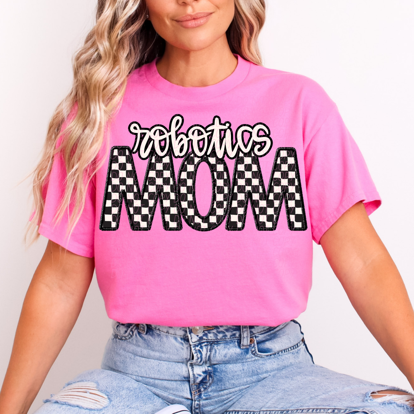 Checkered Sports Mom (dropdown)- DTF&UV